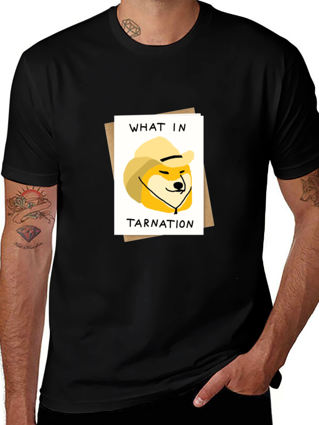 What in Tarnation Doge Meme Black T-Shirt