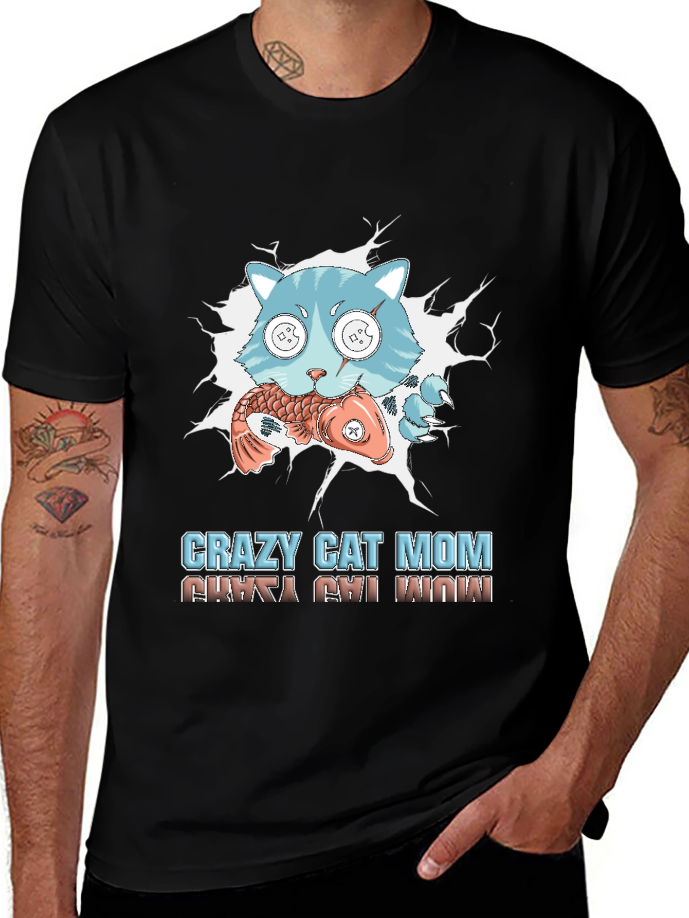 Variant 25 of Crazy Cat Mom T-Shirt - Funny Graphic Tee