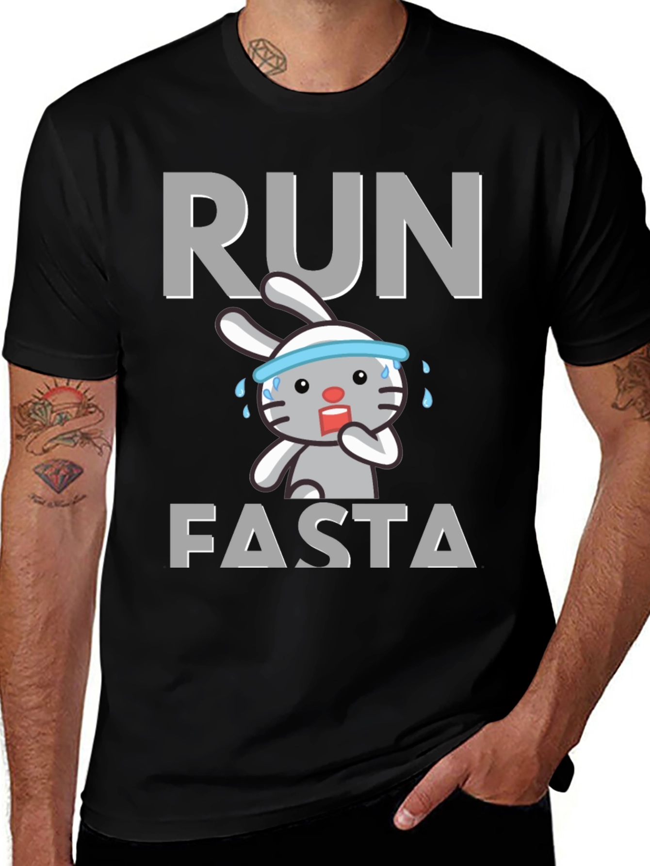 Variant 15 of Run Fasta Bunny T-Shirt