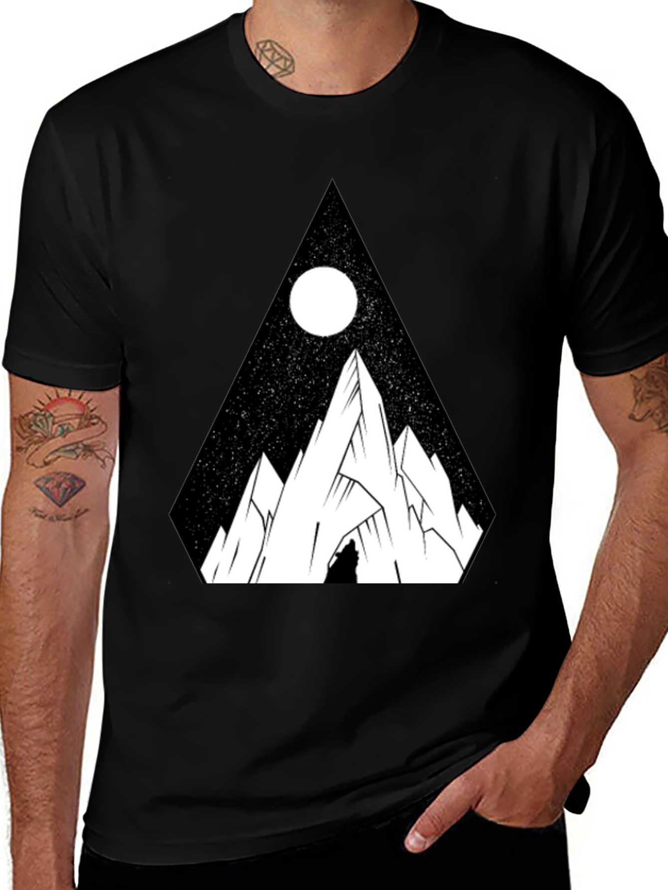 Variant 20 of Mountain Peak Graphic Tee - Black