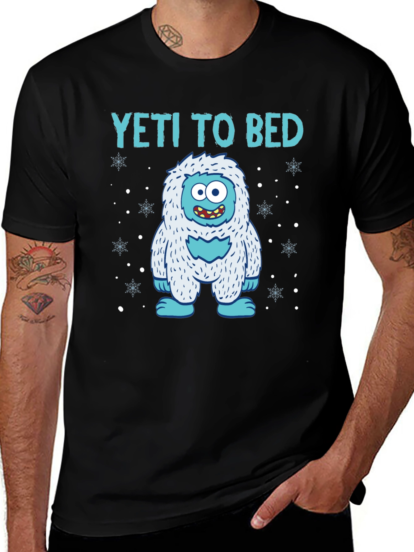 Variant 9 of Yeti To Bed T-Shirt Funny Winter Pajama Shirt
