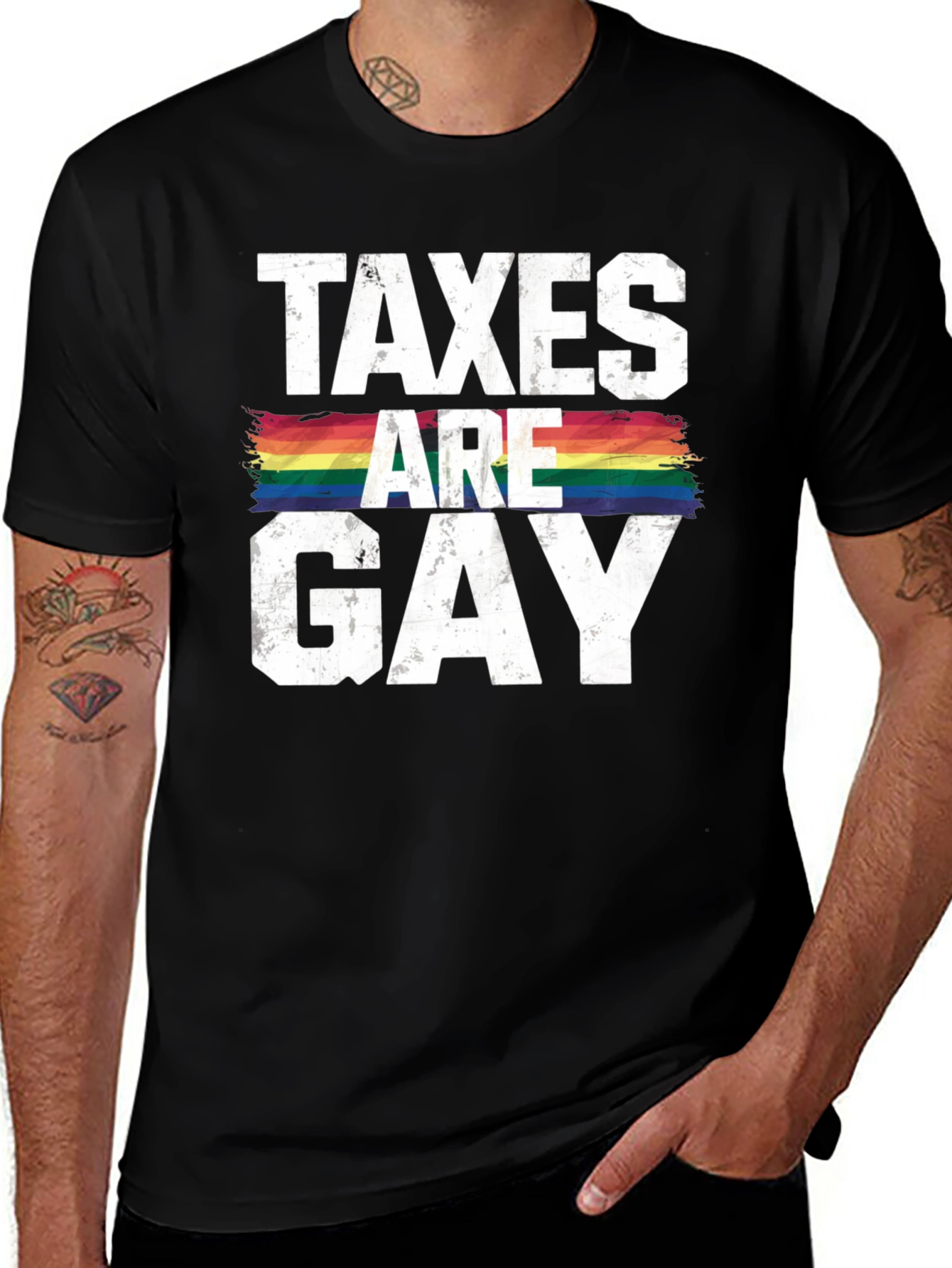 Taxes Are Gay T-Shirt - Pride LGBTQ Rainbow