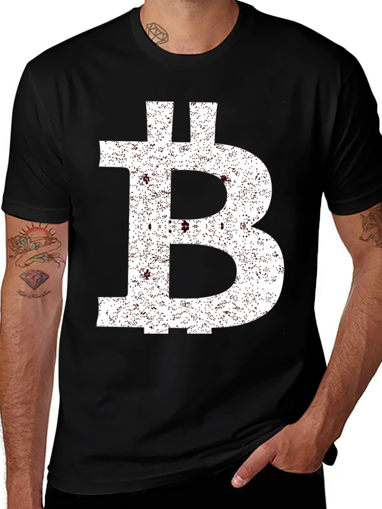 Variant 28 of Bitcoin B Logo Black Graphic T-Shirt