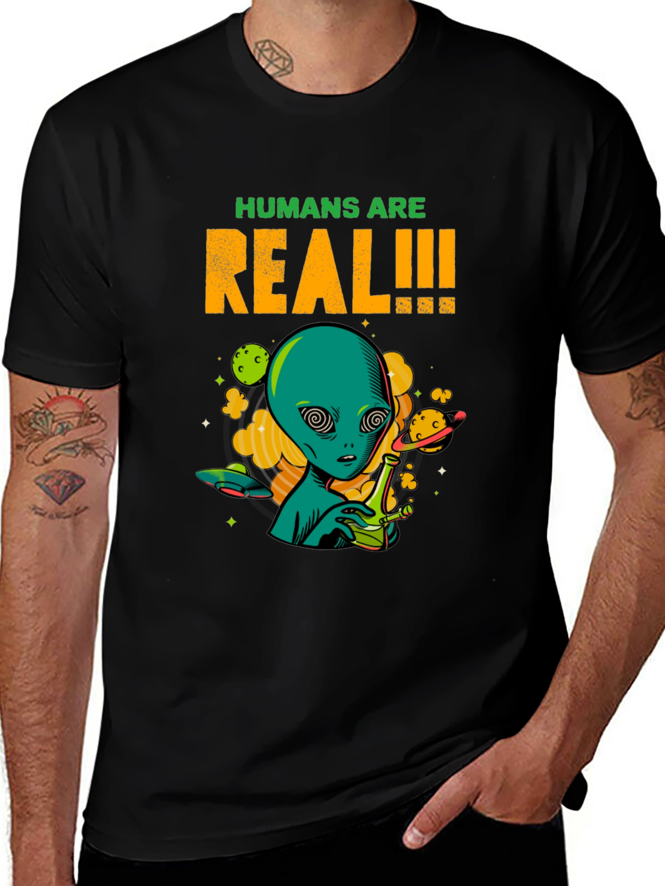 Variant 27 of Humans Are Real Alien T-Shirt