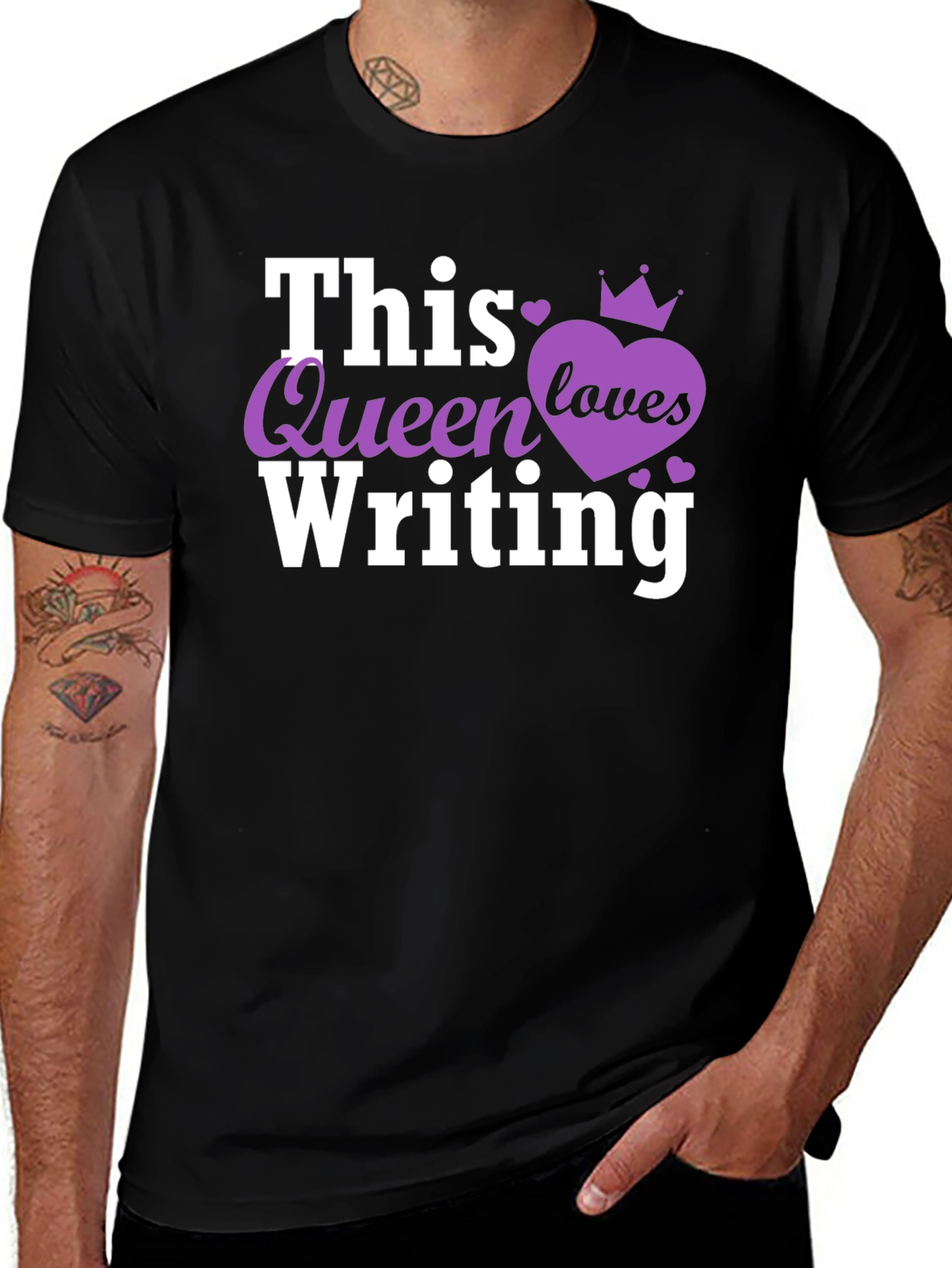 Variant 21 of Queen Writing T-Shirt - Black Novelty Tee