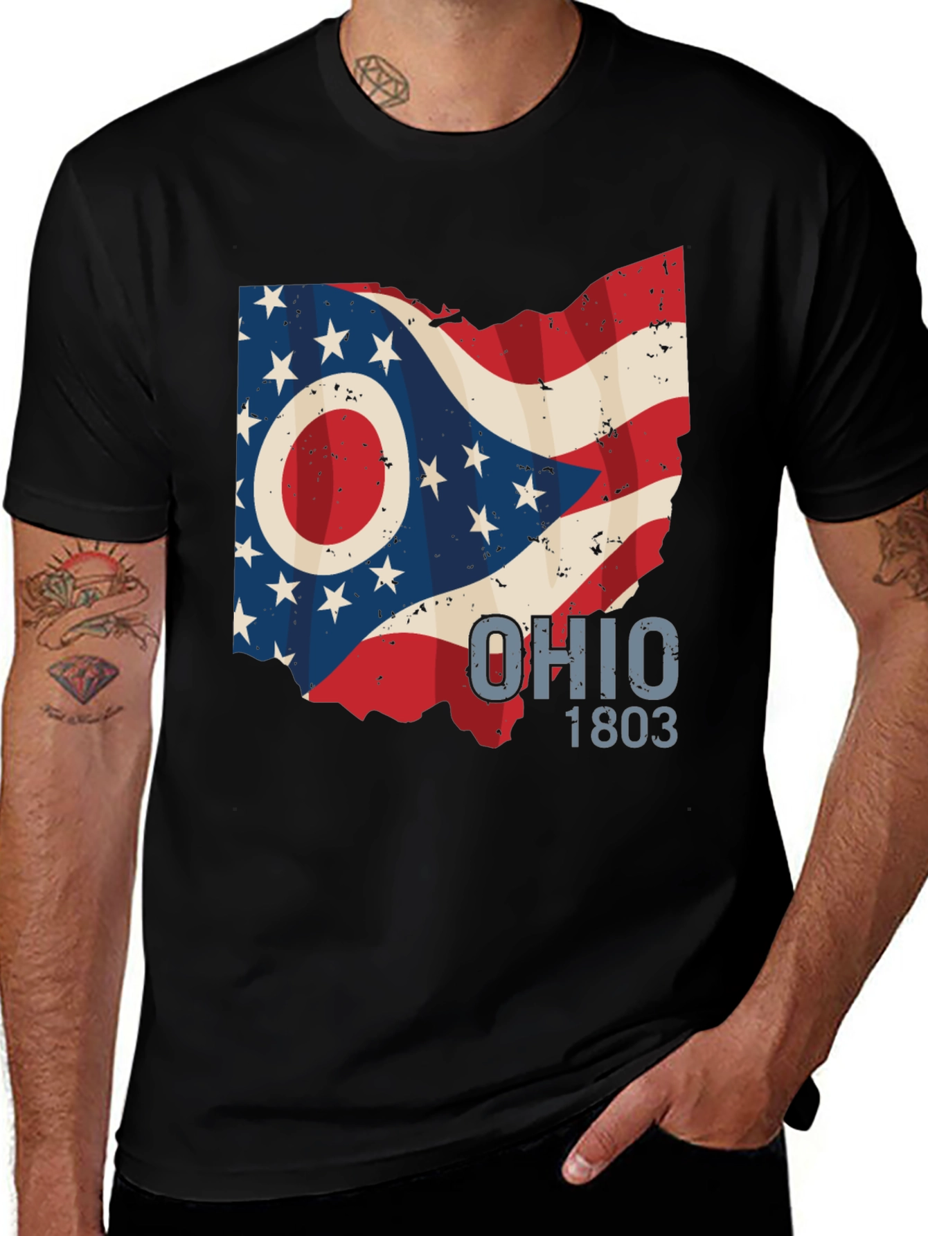 Ohio Flag T-Shirt - Vintage State Pride