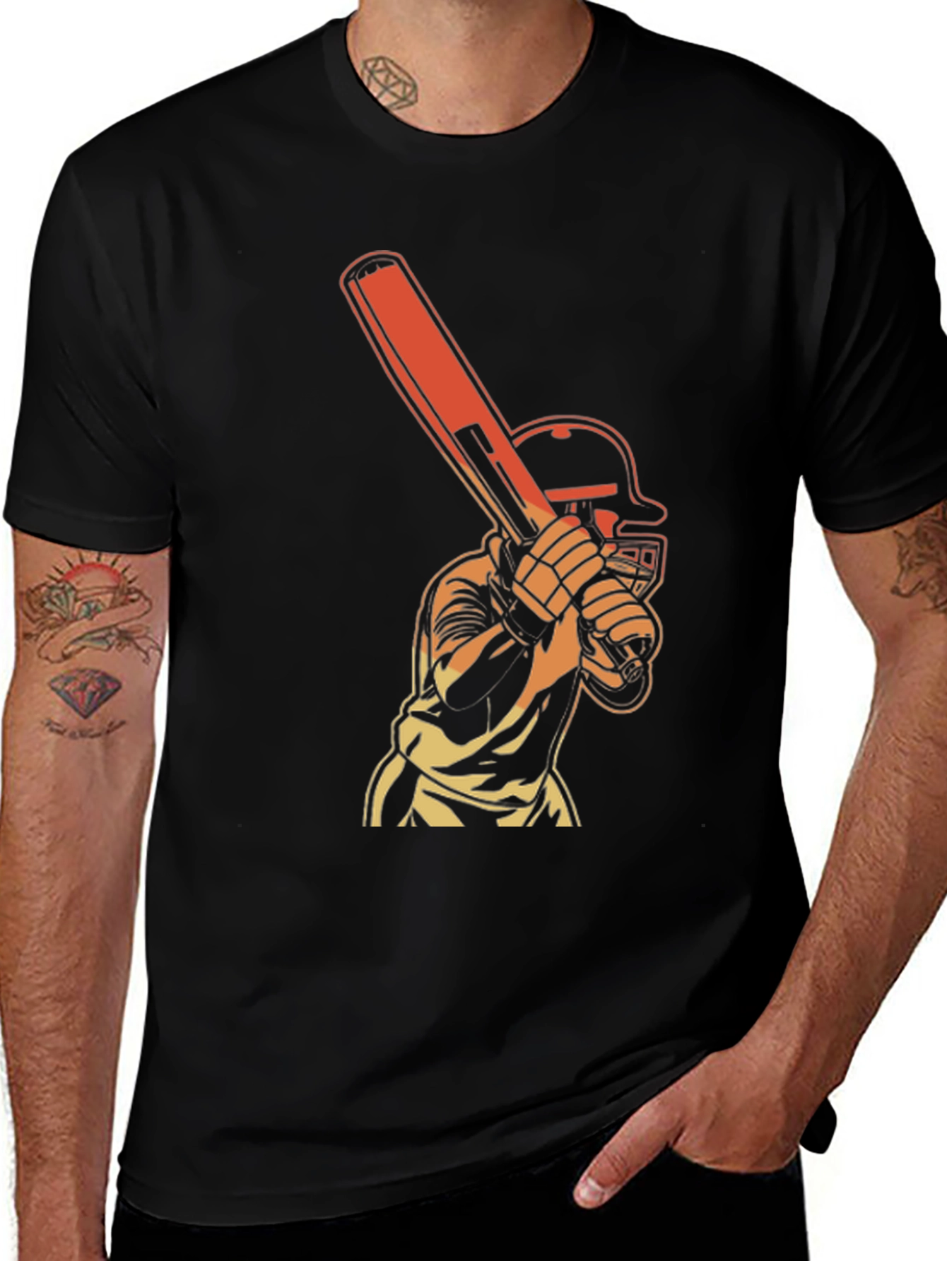 Variant 5 of Cricket Player Graphic T-Shirt