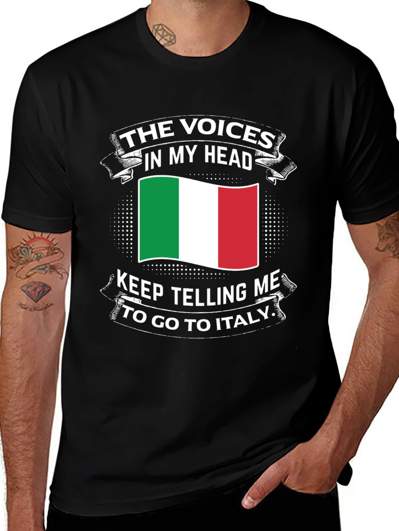 Variant 4 of Funny Italy Flag T-Shirt