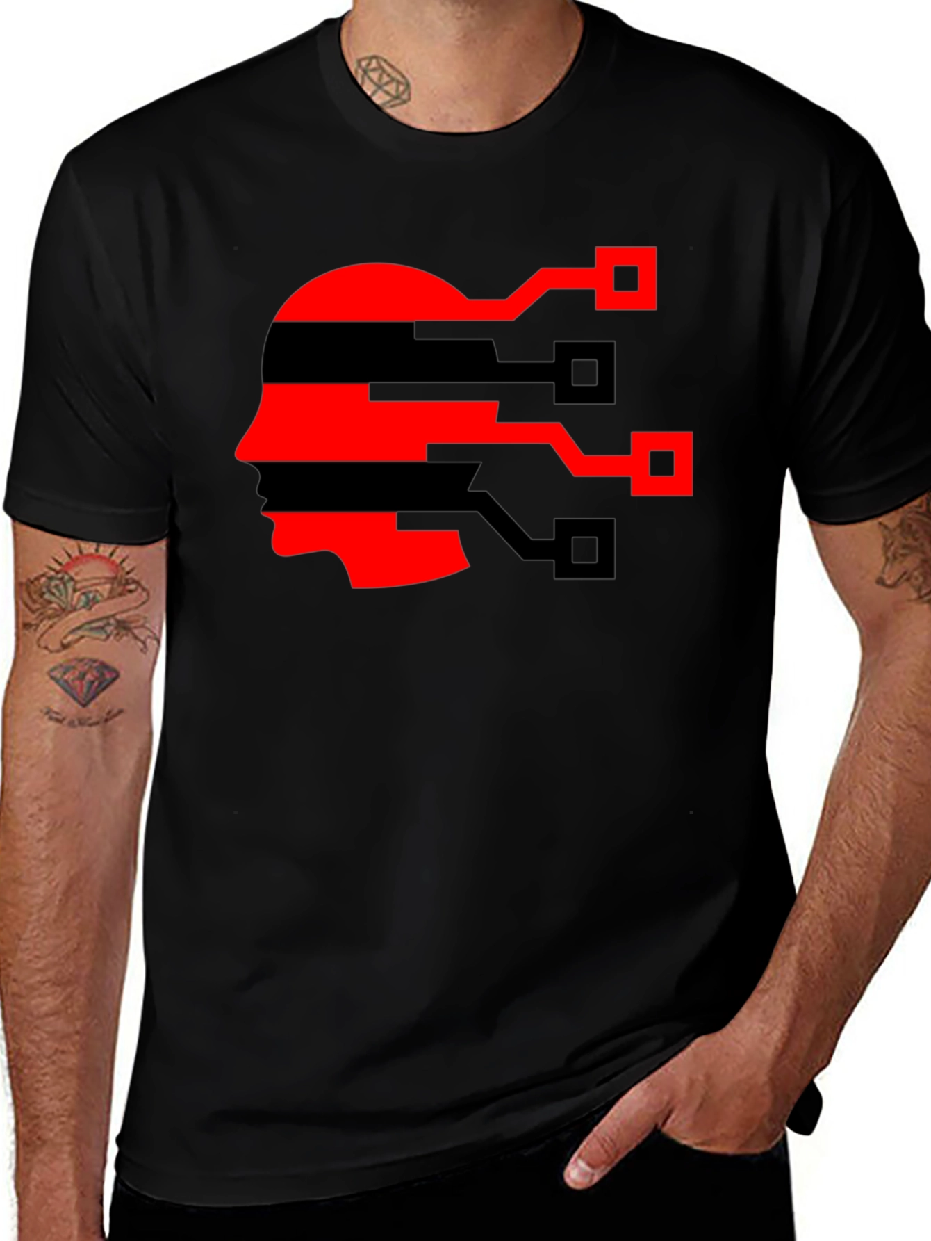 Variant 18 of Tech Mind Graphic Tee - Modern Style