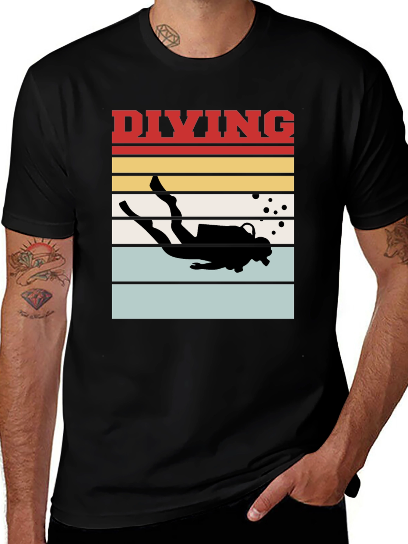 Variant 24 of Vintage Diving T-Shirt - Scuba Diver Retro Design