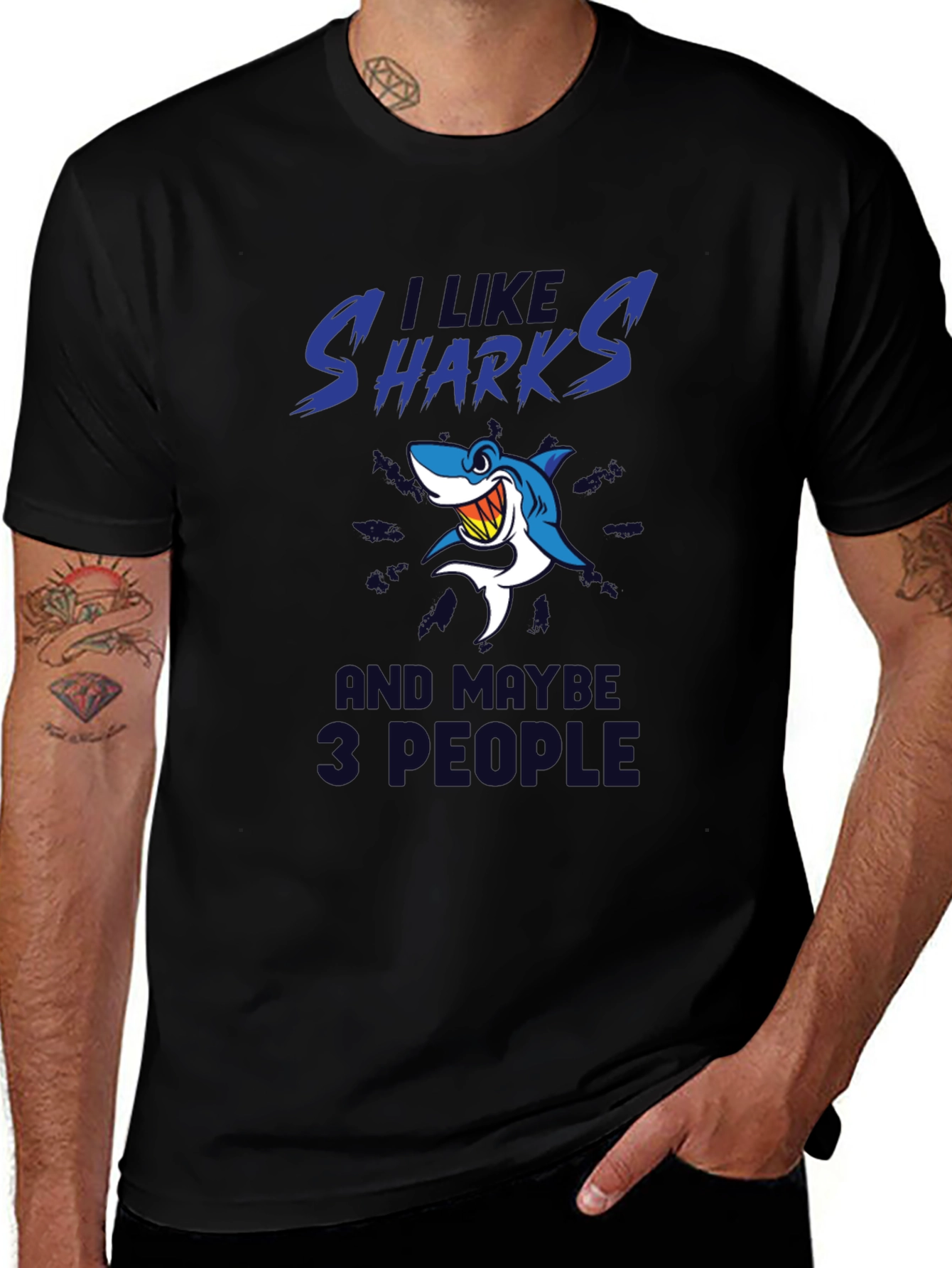 Variant 16 of I Like Sharks and Maybe 3 People T-Shirt
