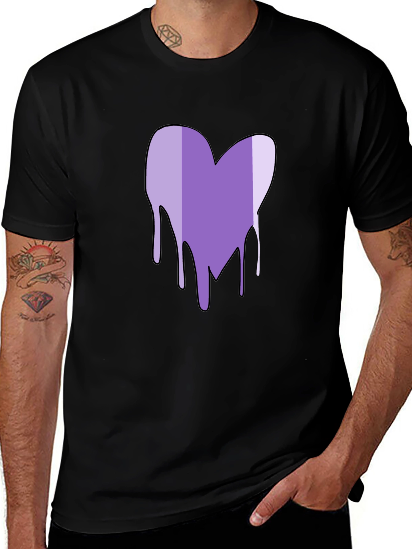 Variant 4 of Purple Heart Drip Graphic T-Shirt