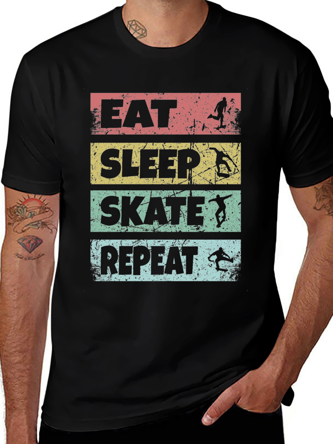 Variant 11 of Eat Sleep Skate Repeat T-Shirt | Skateboarder Gift