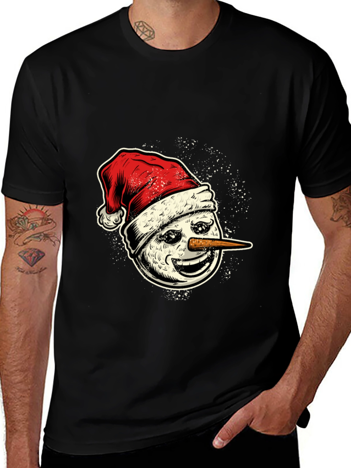 Variant 24 of Snowman Santa Hat Graphic Tee
