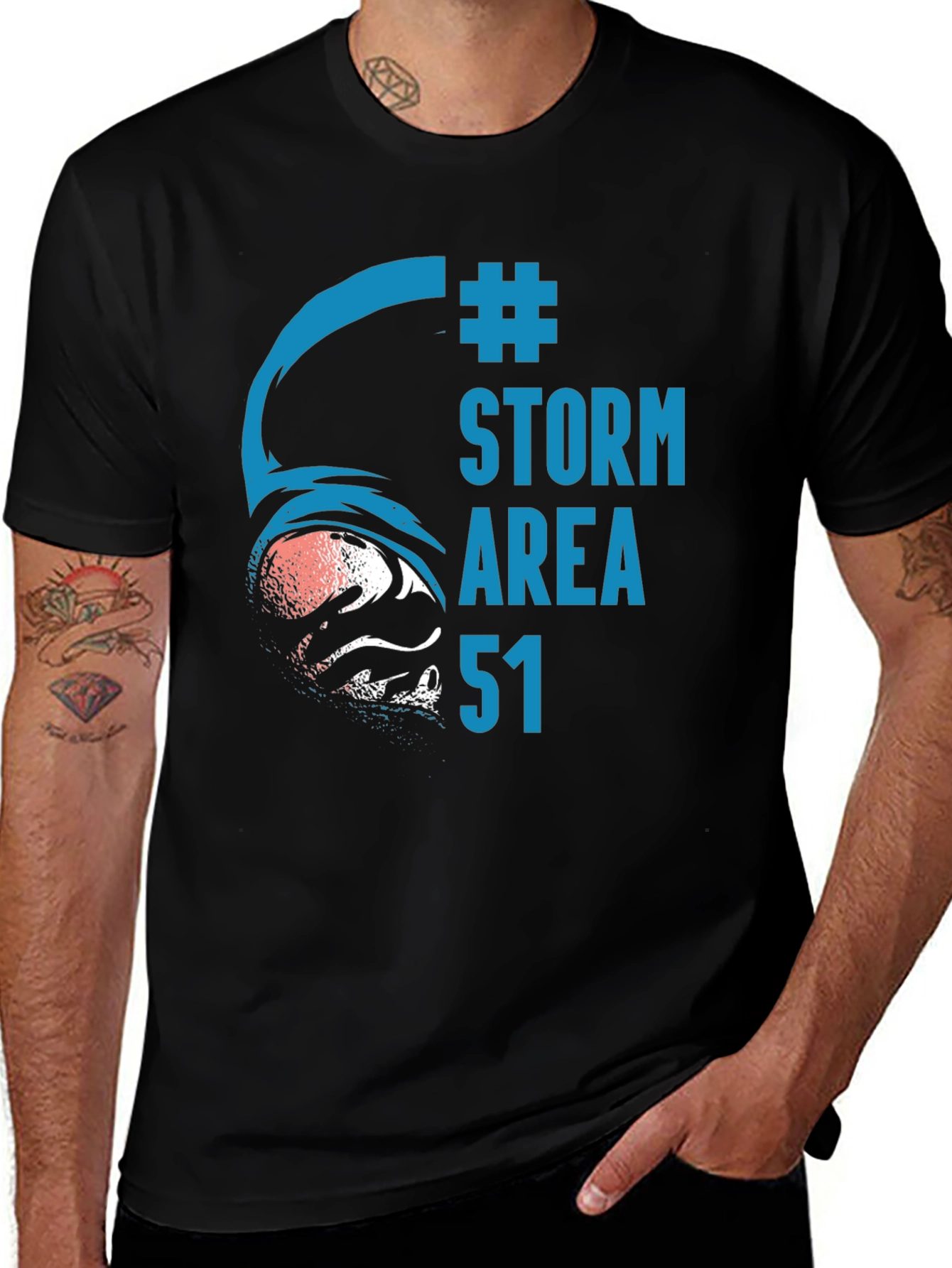 Variant 26 of Storm Area 51 Graphic Tee - Black Cotton T-Shirt