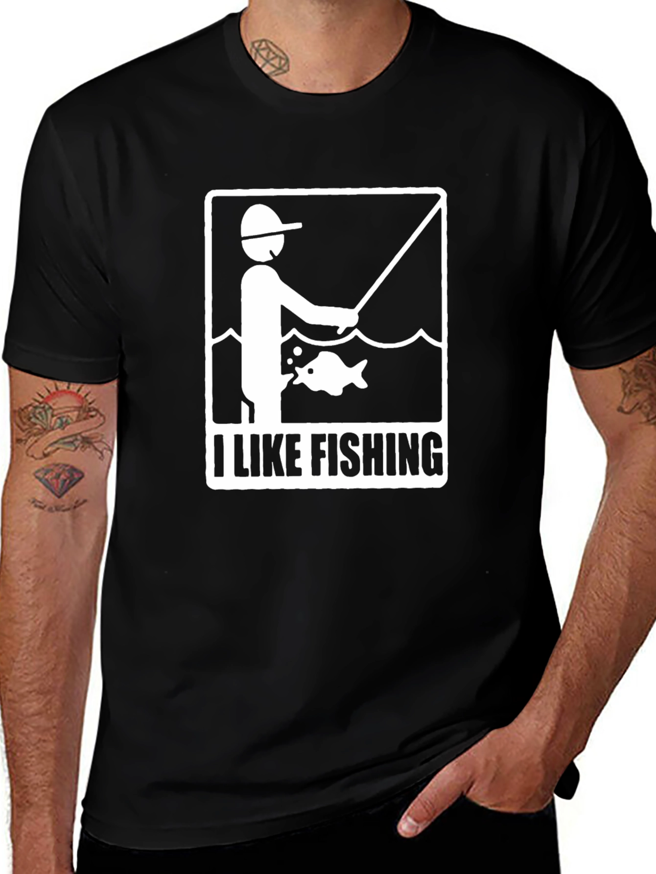 Variant 6 of I Like Fishing Graphic Tee - Fisherman Gift