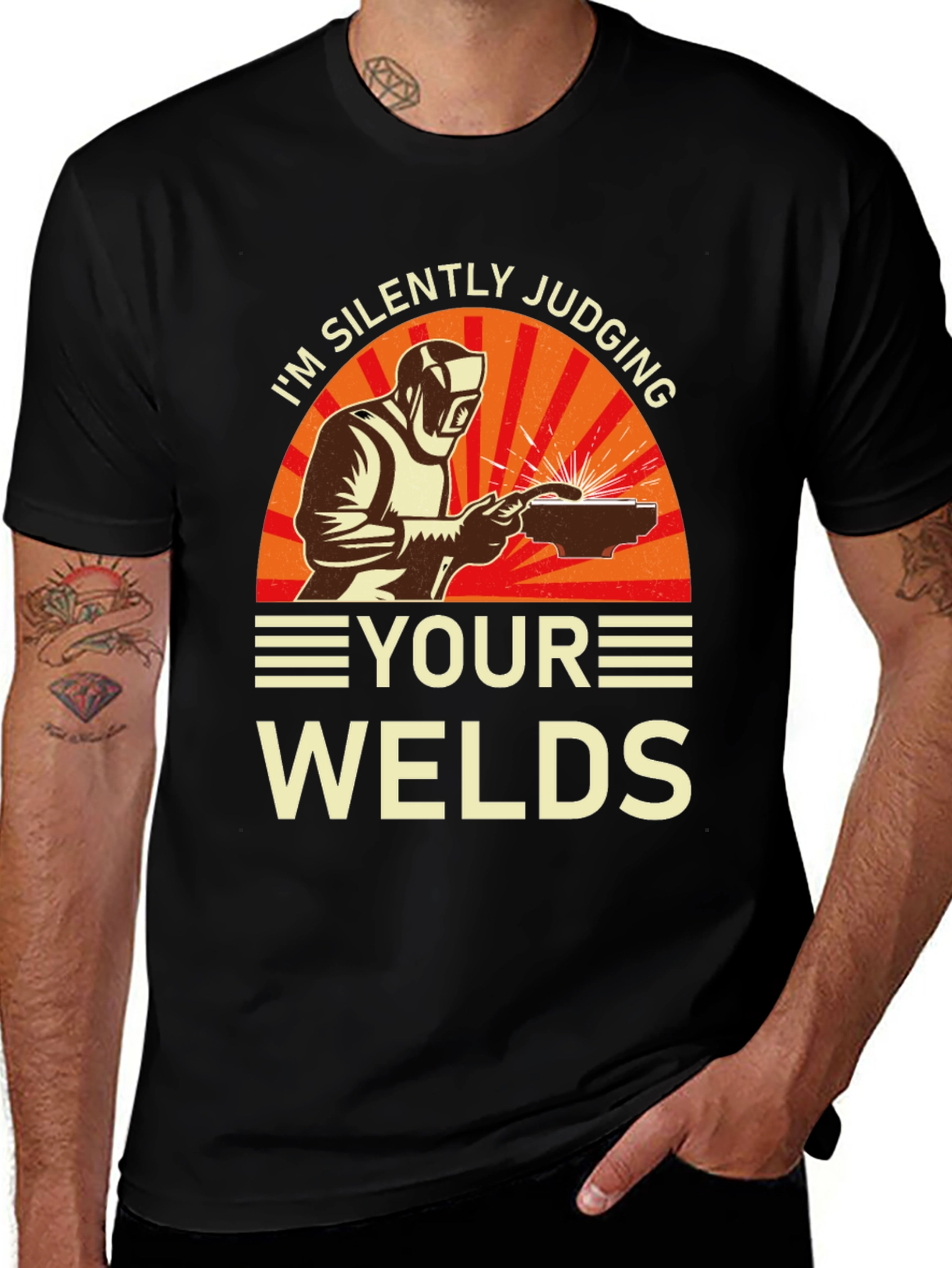 Variant 27 of Welder T-Shirt - Silently Judging Your Welds Funny Tee