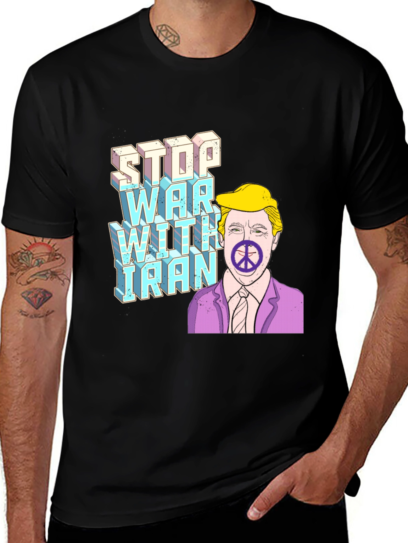 Variant 9 of Stop War With Iran Graphic T-Shirt