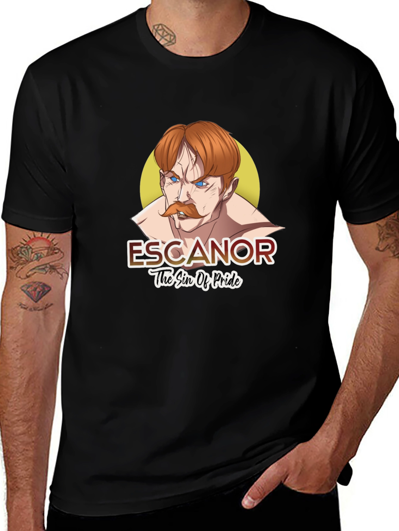 Escanor Seven Deadly Sins Anime Black T-Shirt