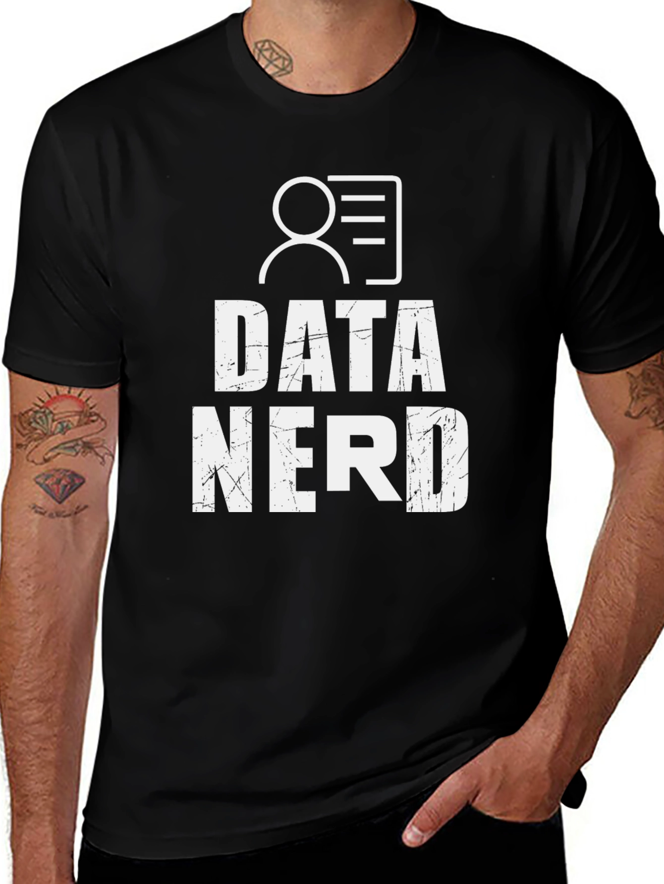 Variant 10 of Data Nerd Graphic Tee - Black Cotton T-Shirt