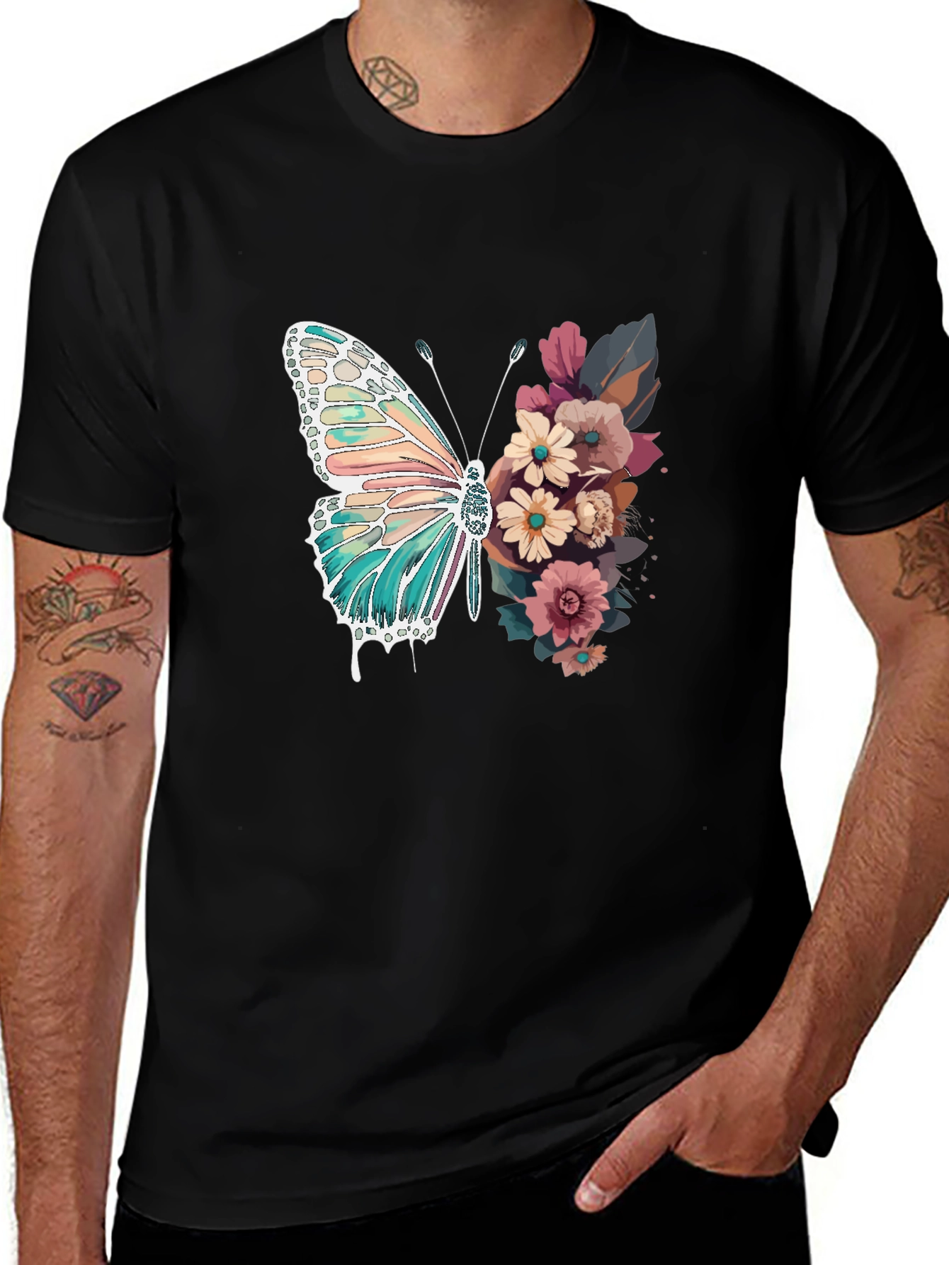 Variant 24 of Butterfly Floral Graphic Print Tee