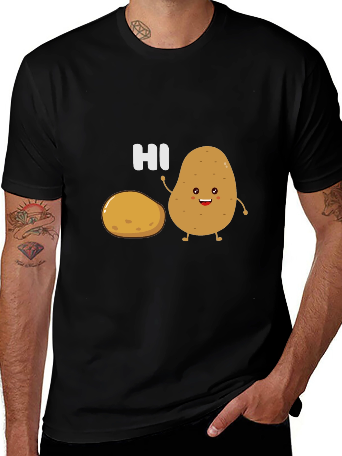 Variant 29 of Cute Potato Graphic Tee - Funny Hi T-Shirt