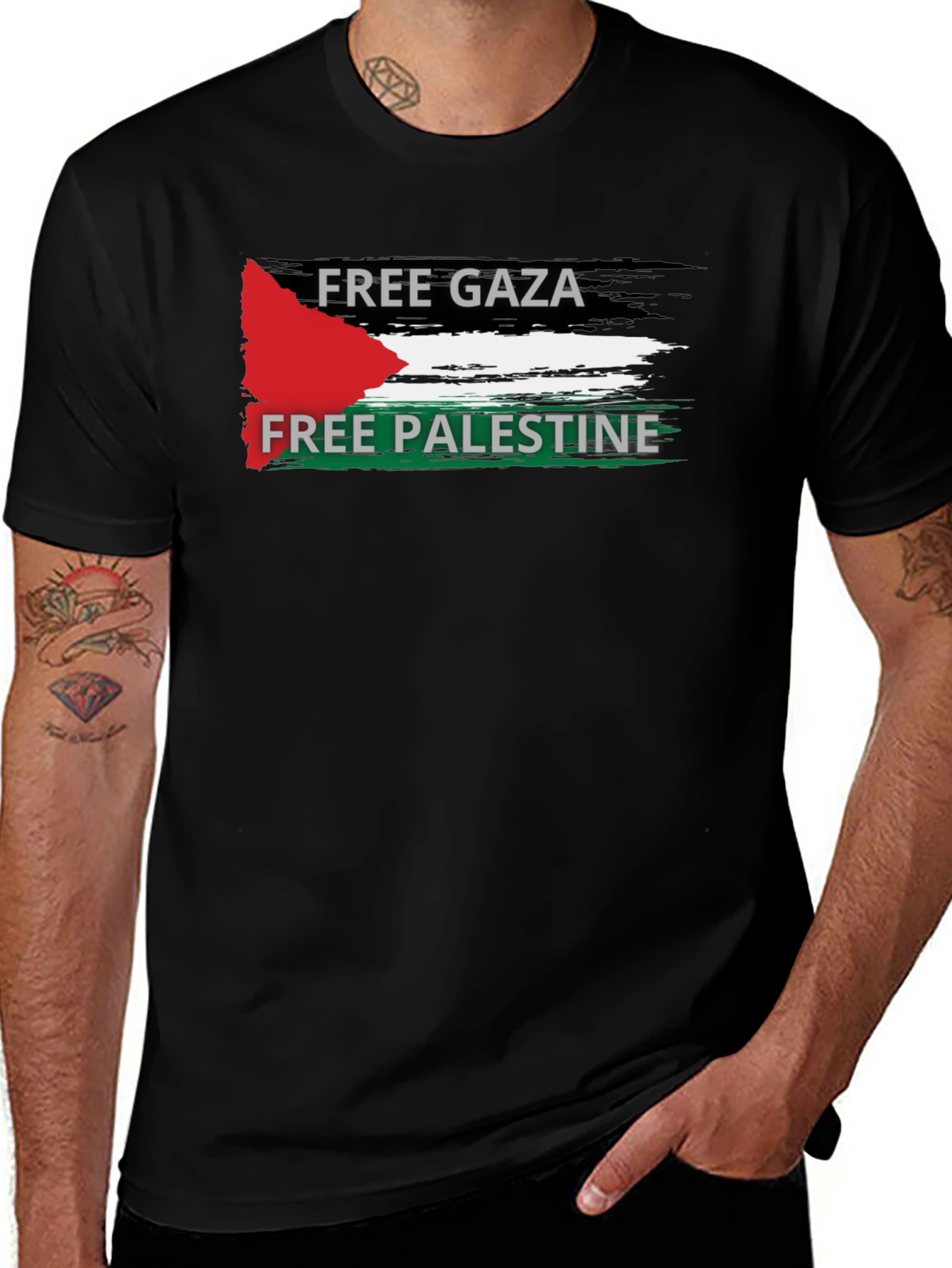 Free Gaza Palestine Flag T-Shirt - Unisex