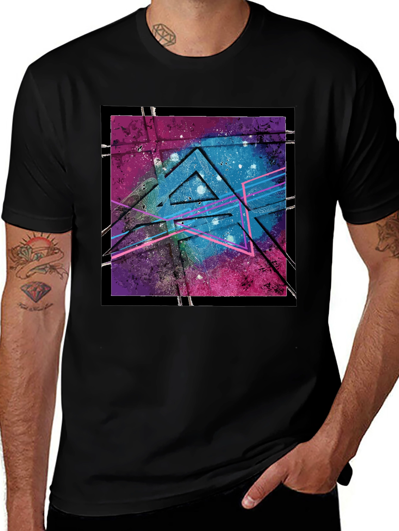 Variant 26 of Abstract Triangle T-Shirt - Galaxy Design