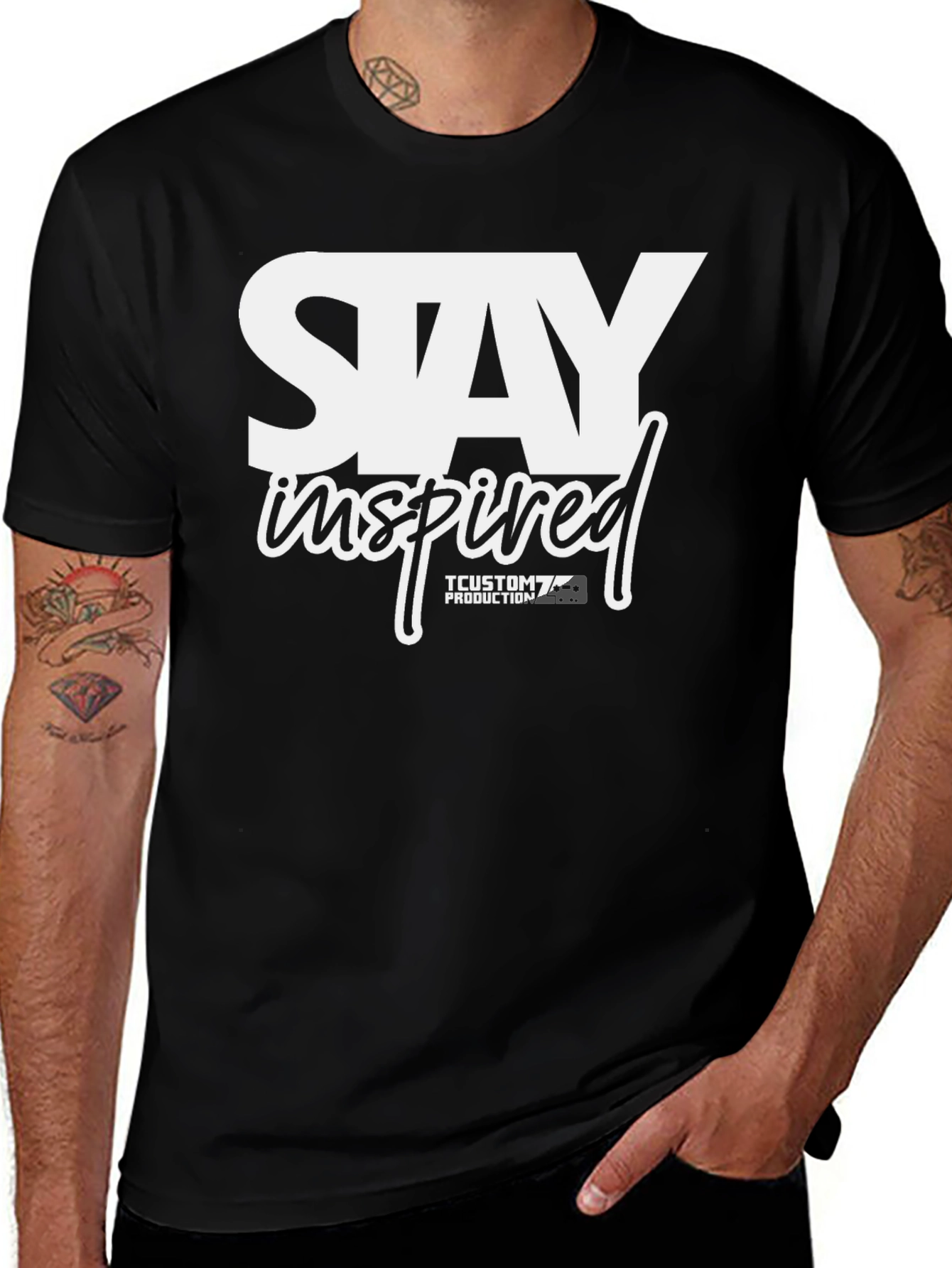 Variant 16 of Stay Inspired Graphic T-Shirt - Black