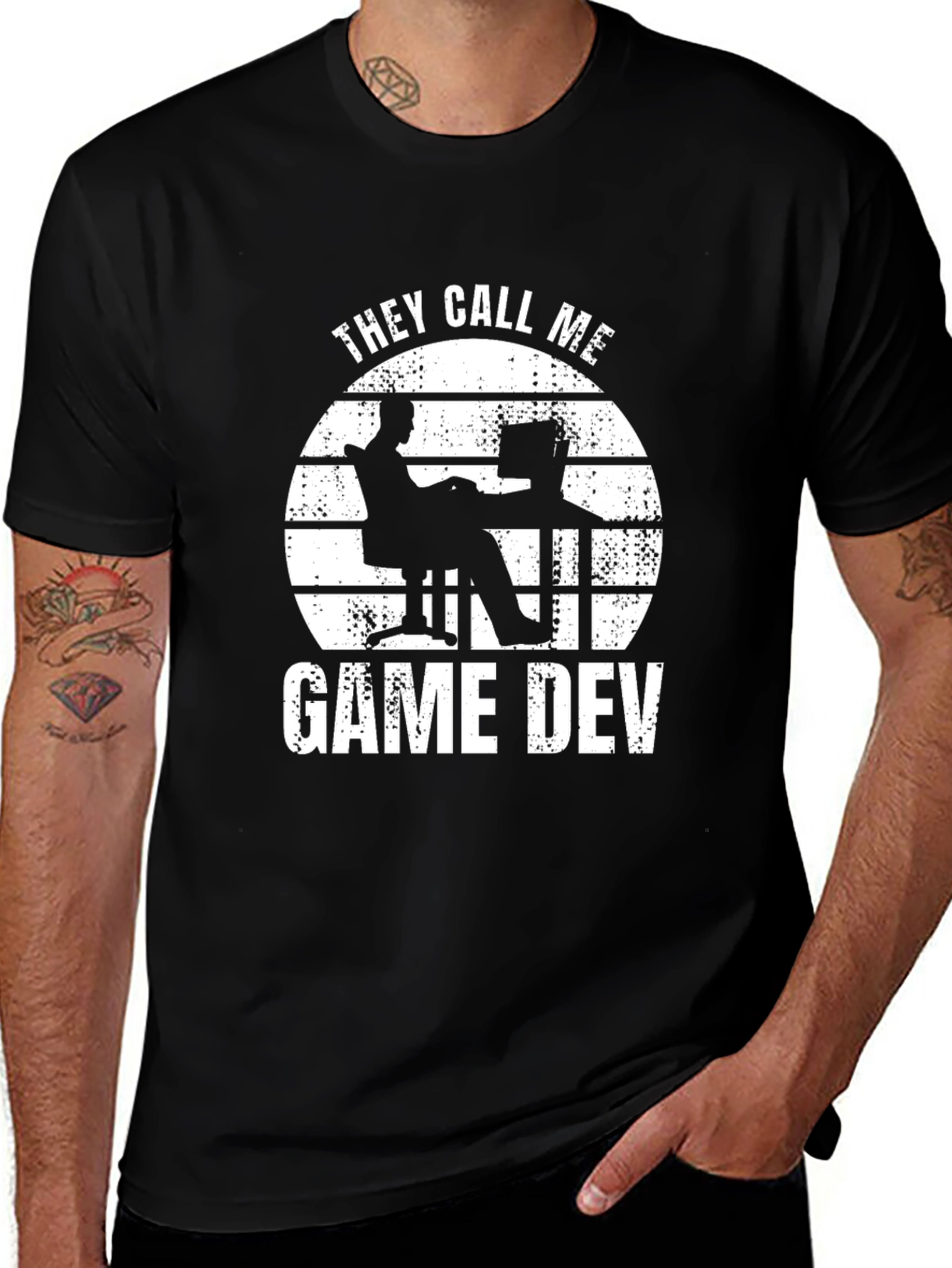 Black They Call Me Game Dev T-Shirt - Black Graphic Tee main image