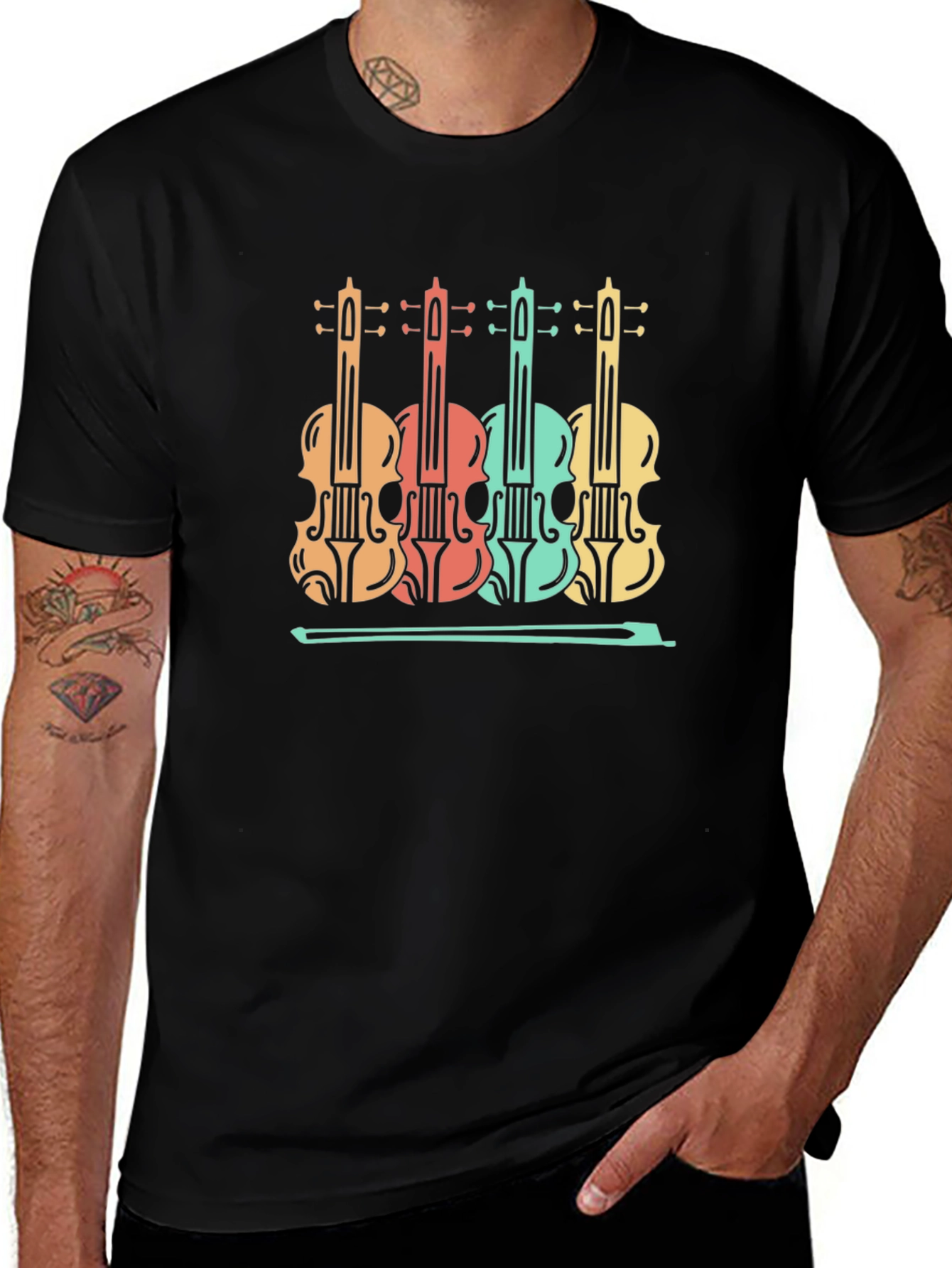 Variant 22 of Retro Violin Graphic Tee - Music Lover's T-Shirt