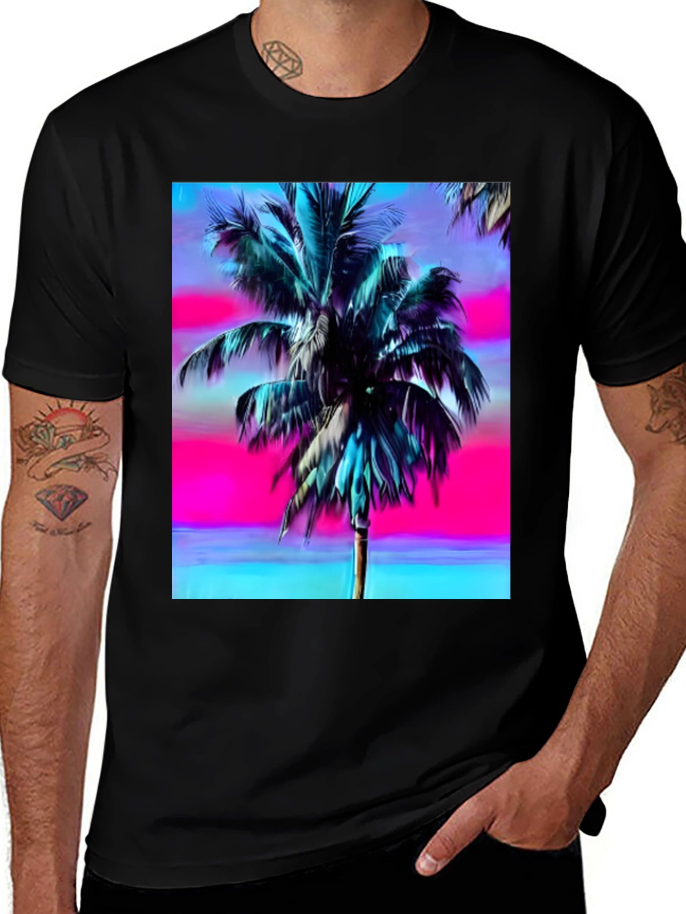 Variant 11 of Vaporwave Palm Tree T-Shirt