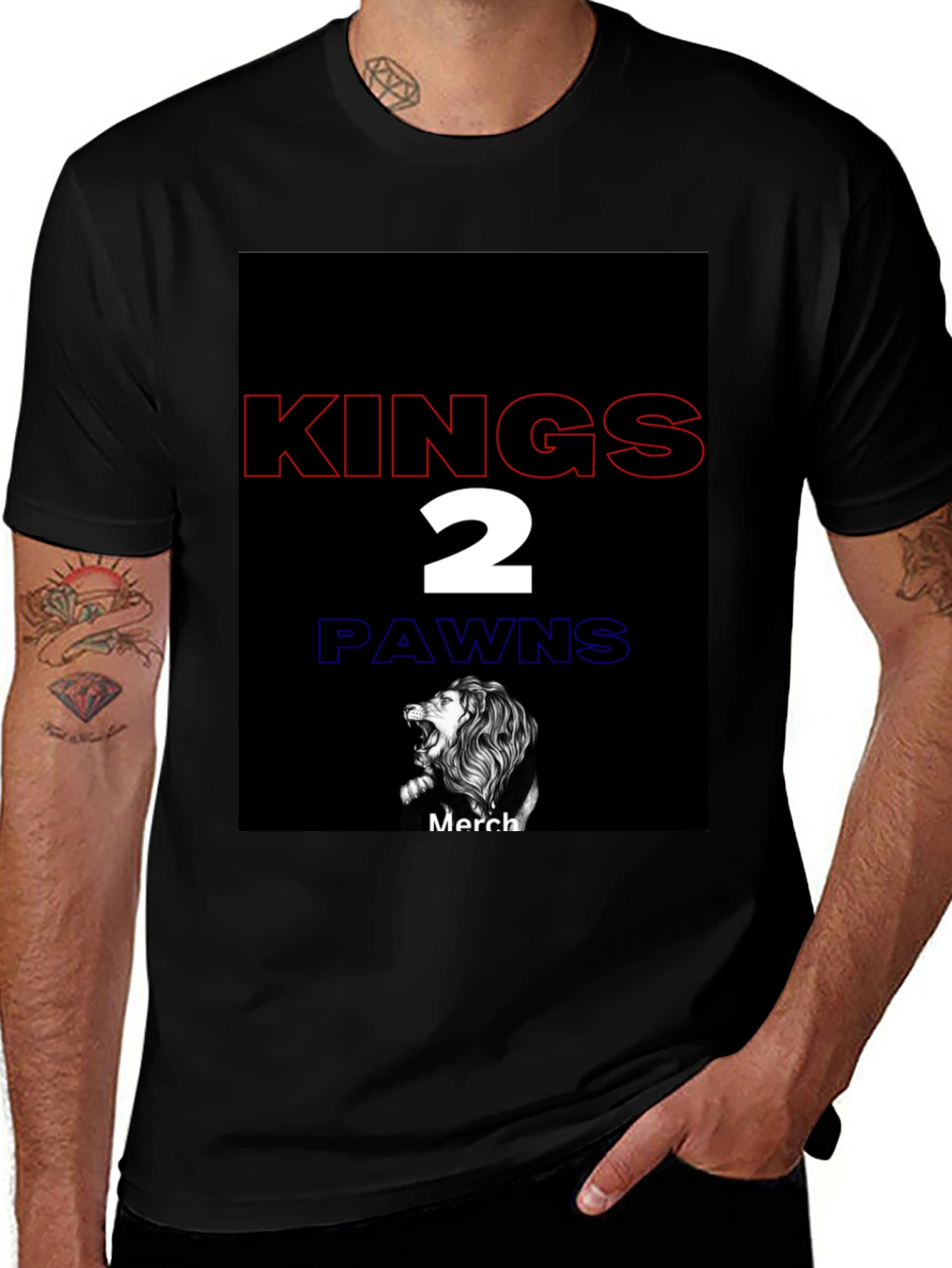 Variant 13 of Kings 2 Pawns Graphic Tee - Black