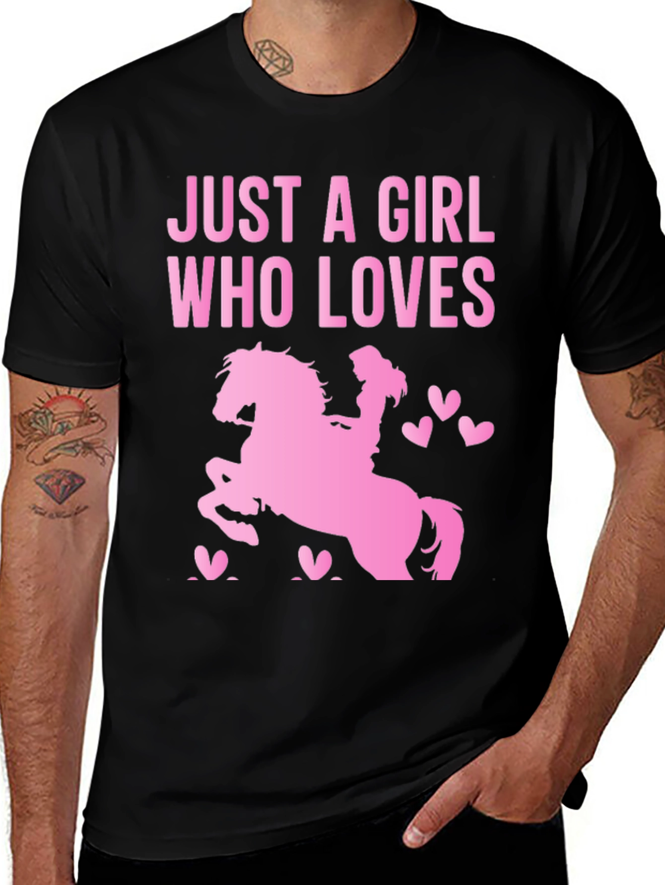 Variant 22 of Girl Who Loves Horses T-Shirt - Equestrian Gift