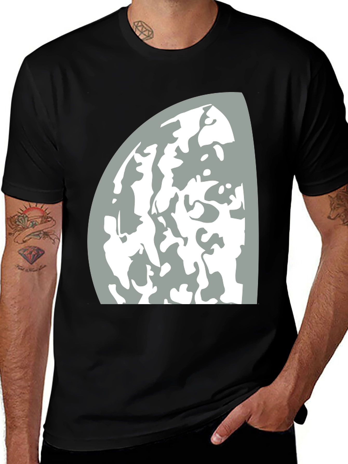 Black Abstract Graphic Tee - Stylish Comfort main image