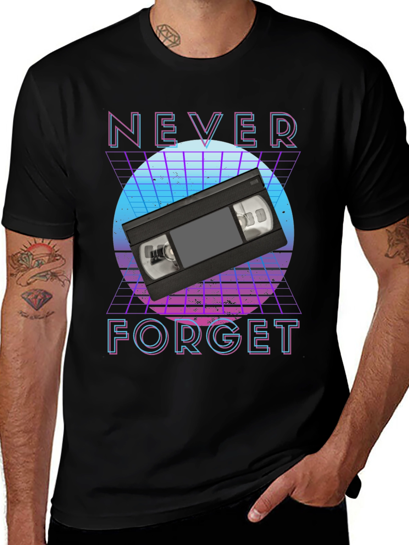 Retro VHS Tape T-Shirt - Never Forget
