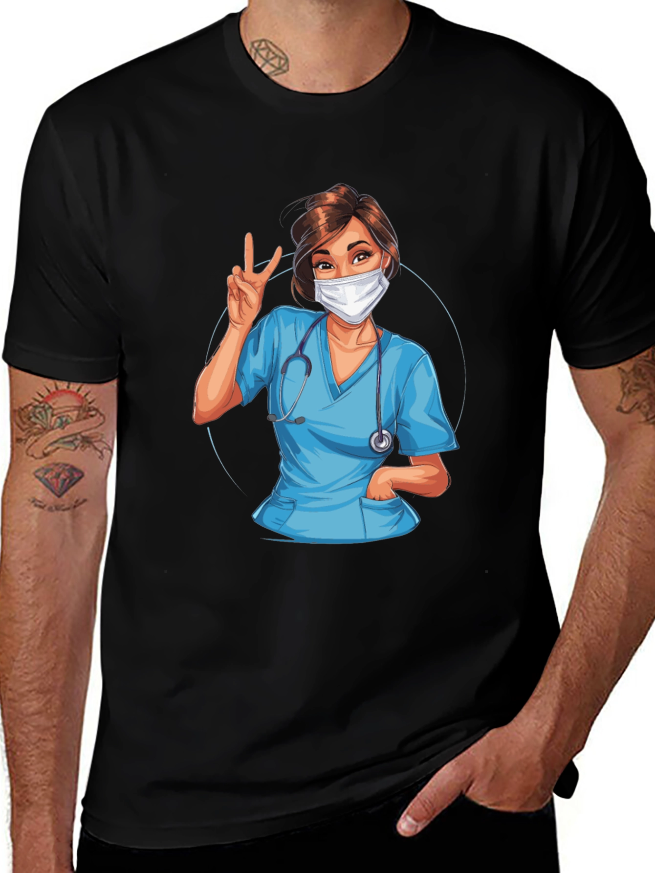 Variant 15 of Nurse Cartoon Graphic T-Shirt