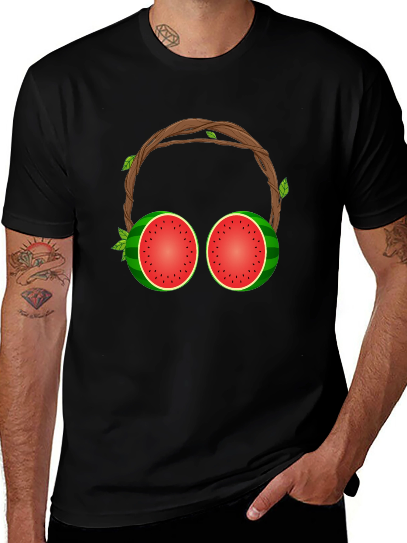 Variant 8 of Watermelon Headphones Graphic T-Shirt