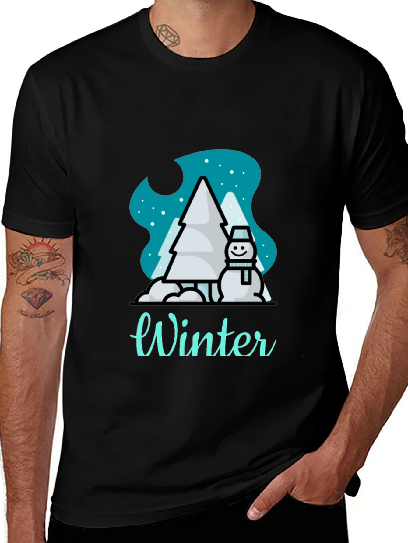 Variant 14 of Winter Snowman Graphic Tee - Holiday Season Style