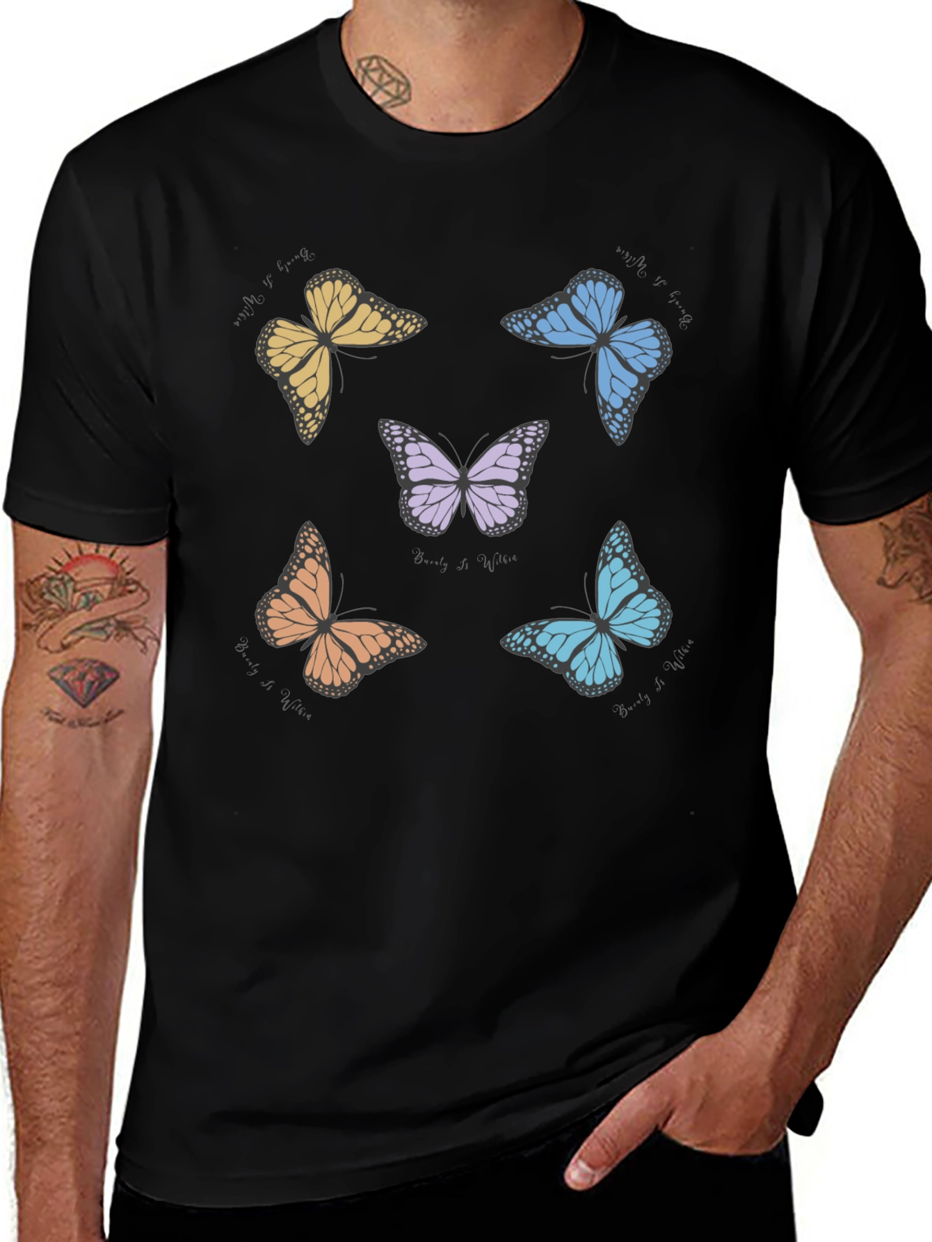 Variant 27 of Butterfly Print Crew Neck T-Shirt