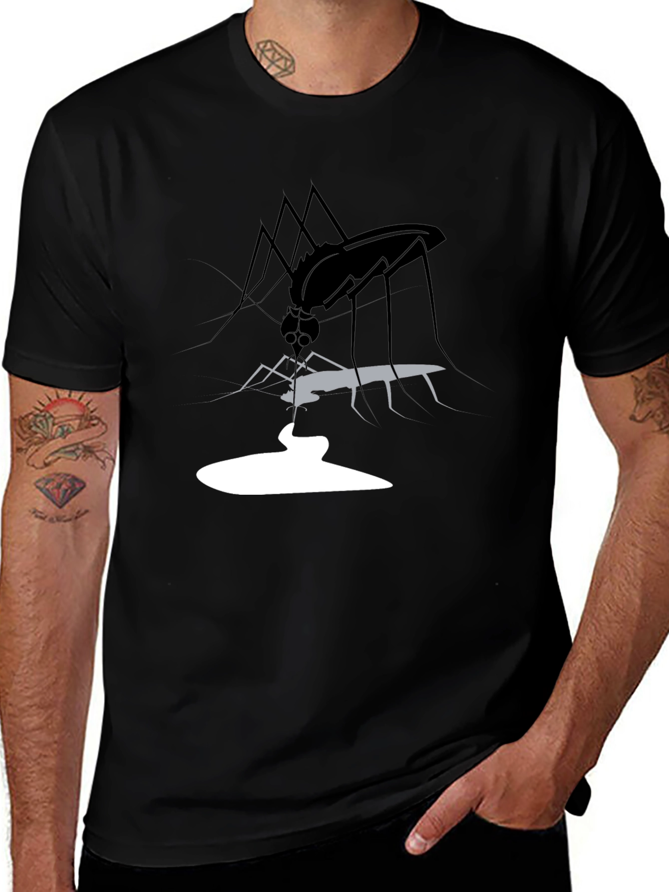 Variant 10 of Mosquito Graphic Tee - Black Casual Shirt