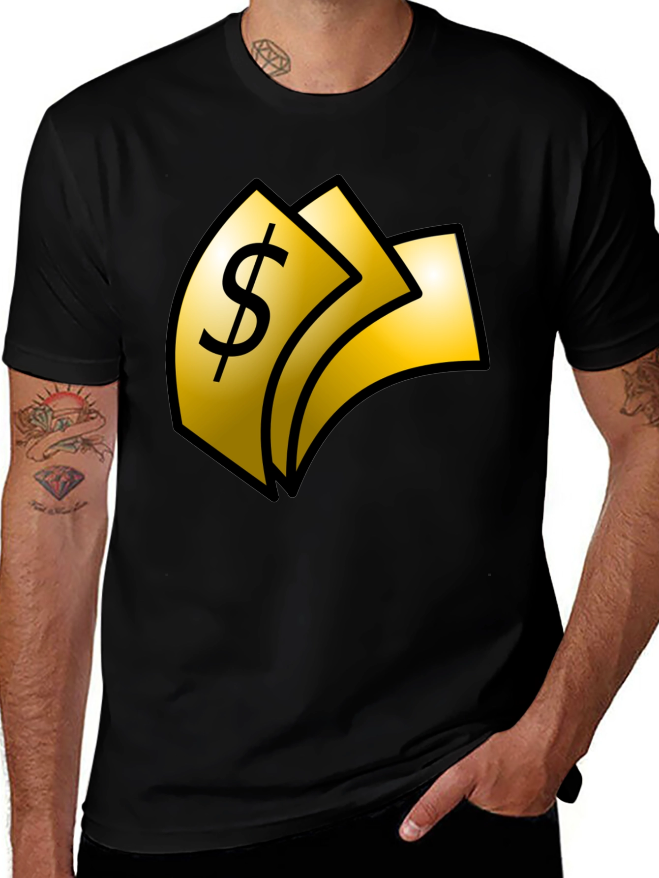 Black Money Graphic T-Shirt - Black main image
