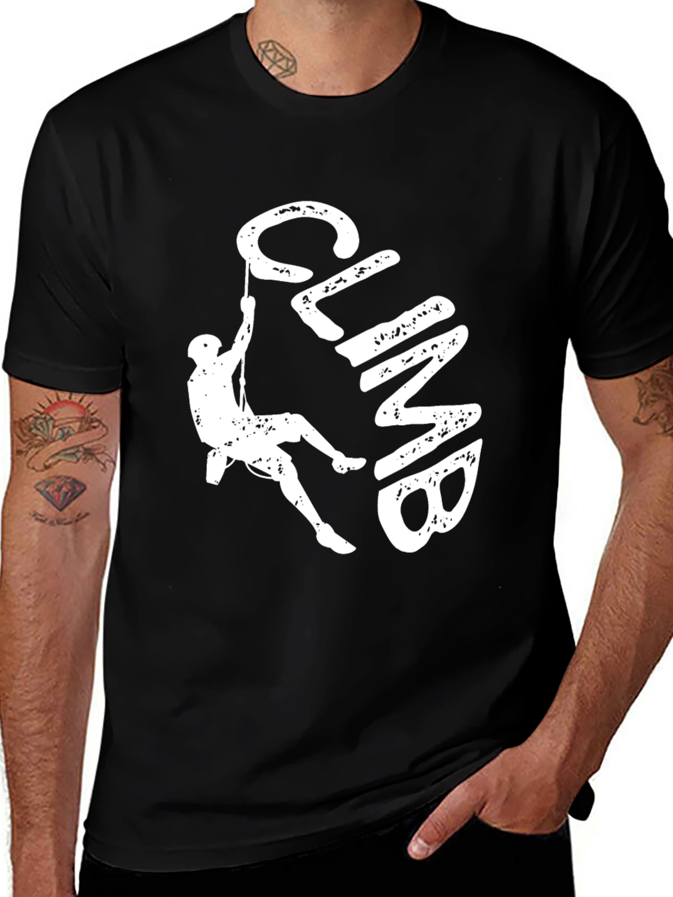 Variant 9 of Climb Graphic Print Black T-Shirt