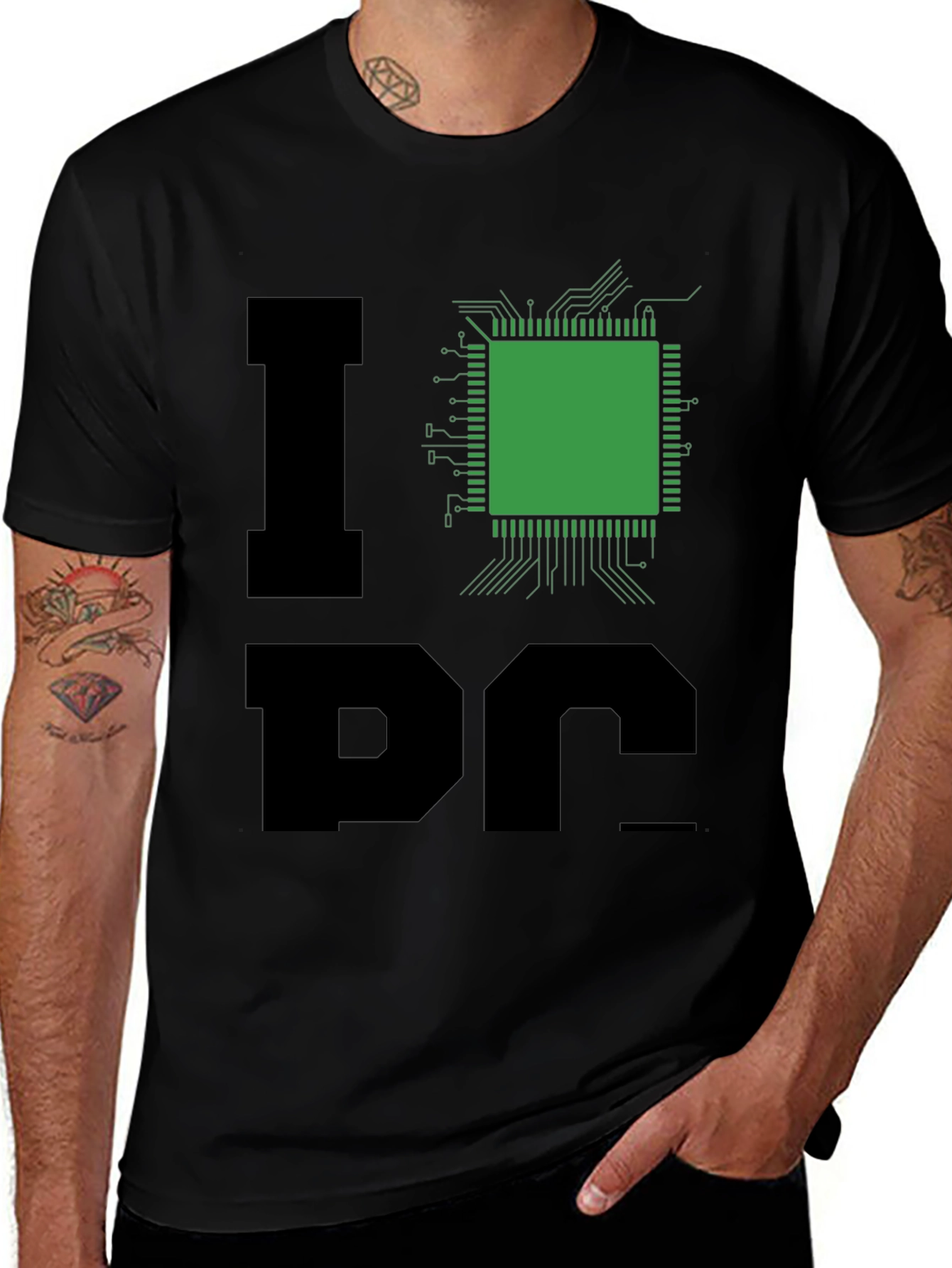 Variant 6 of I Heart Processor T-Shirt - Black Geek Tee