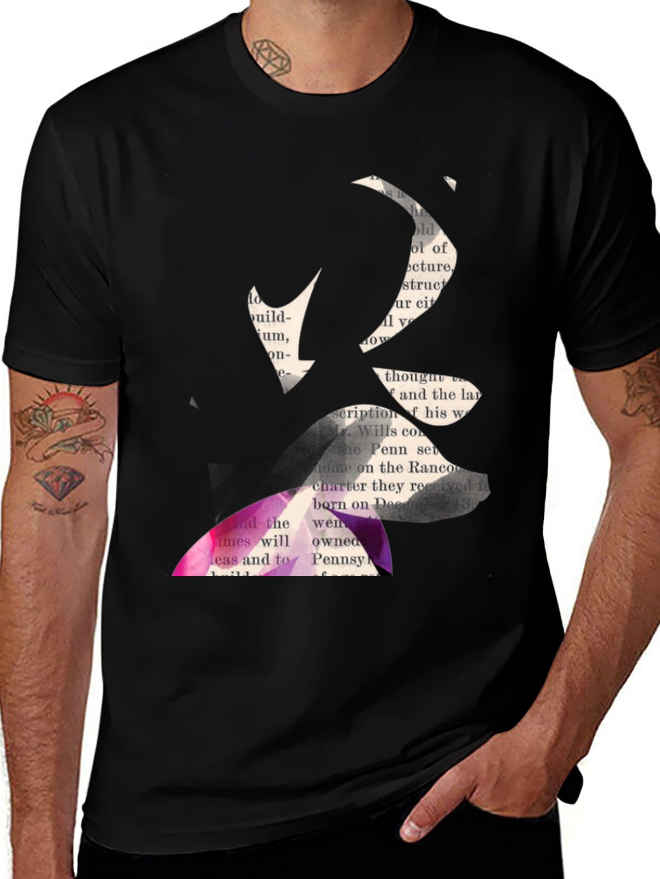 Variant 17 of Abstract Graphic Print Black T-Shirt