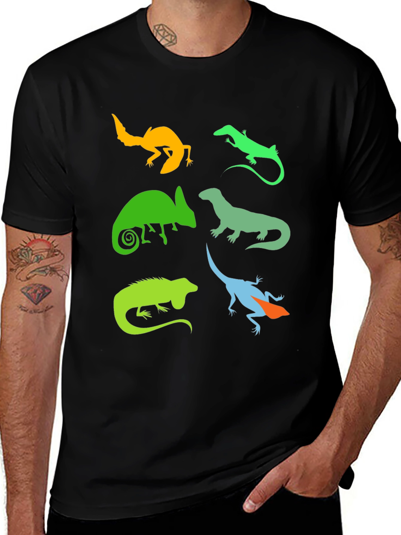 Variant 28 of Lizard Silhouette Graphic T-Shirt - Reptile Lover Tee