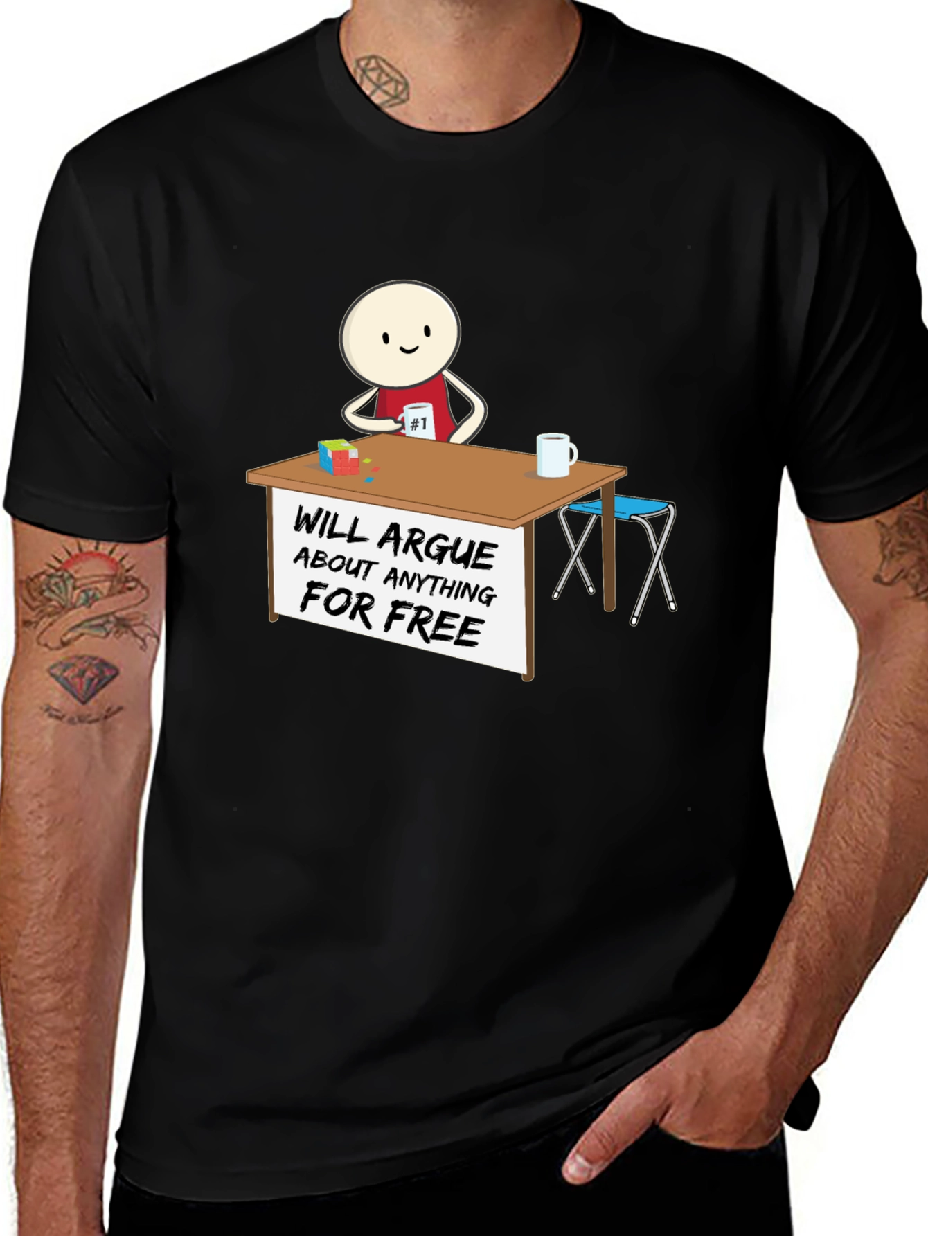Variant 22 of Arguing T-Shirt: Funny Cartoon Graphic Tee