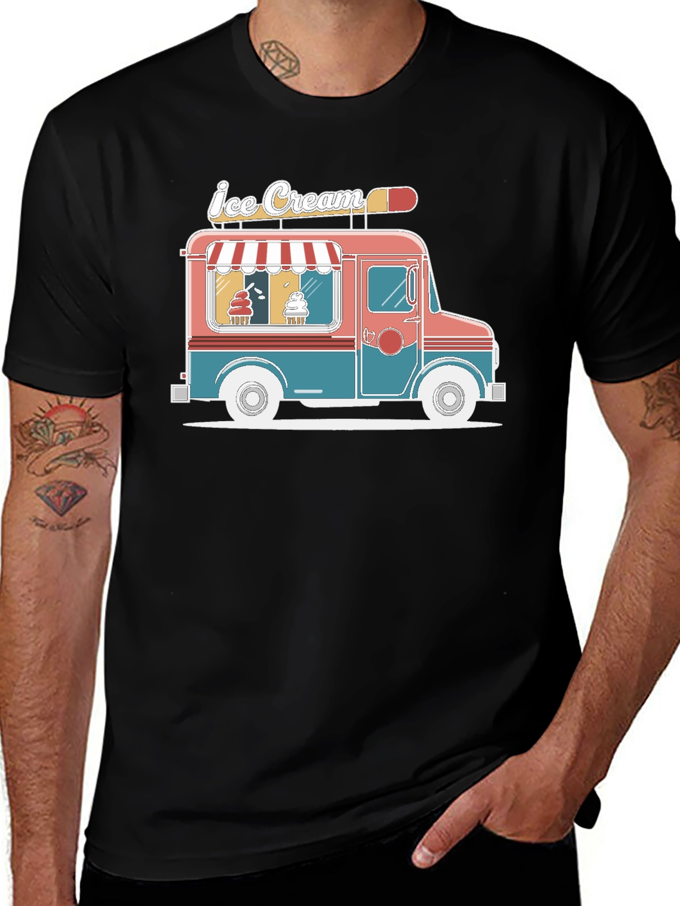 Variant 19 of Ice Cream Truck Graphic Tee - Cool Novelty Shirt