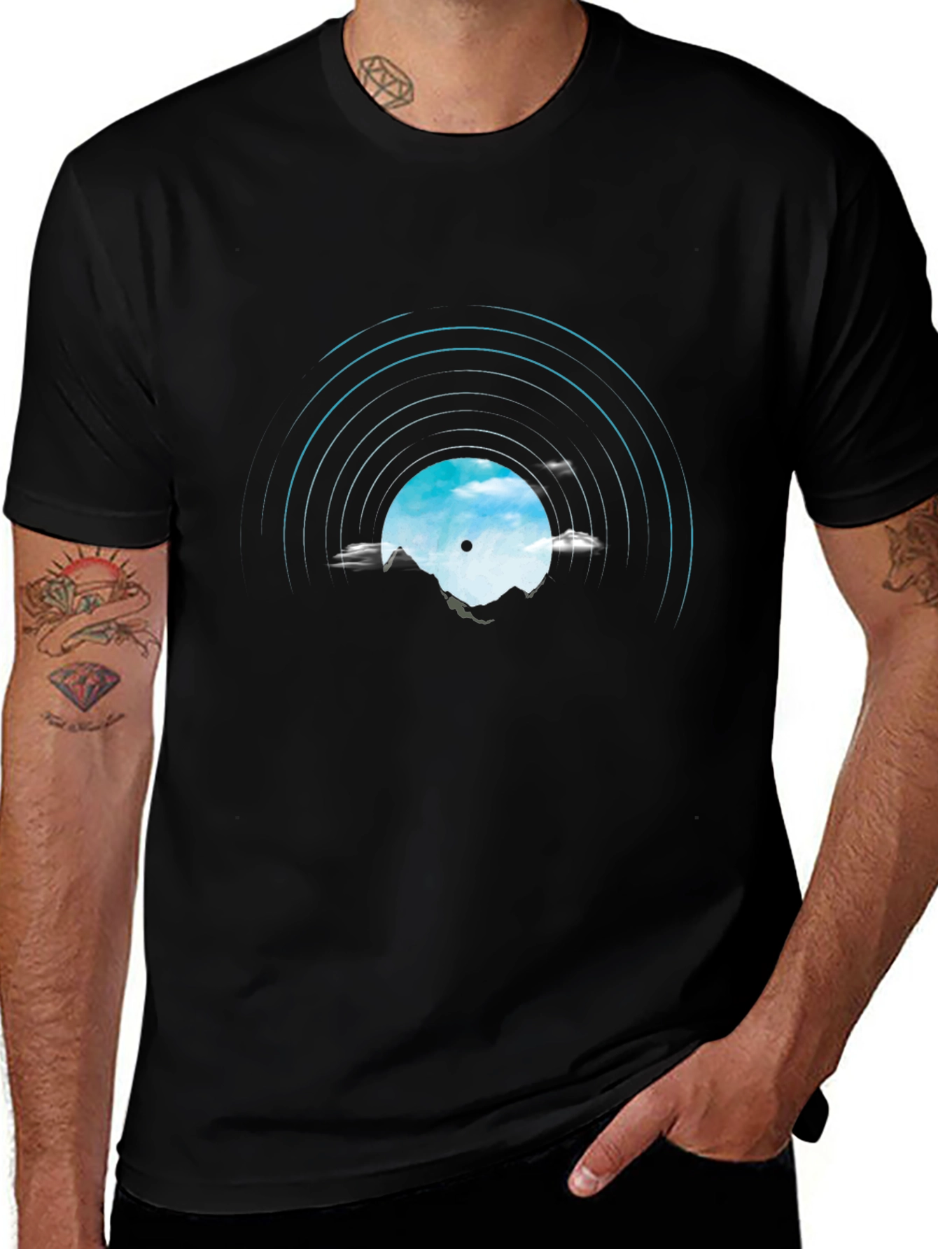 Variant 30 of Vinyl Record Landscape Graphic Tee
