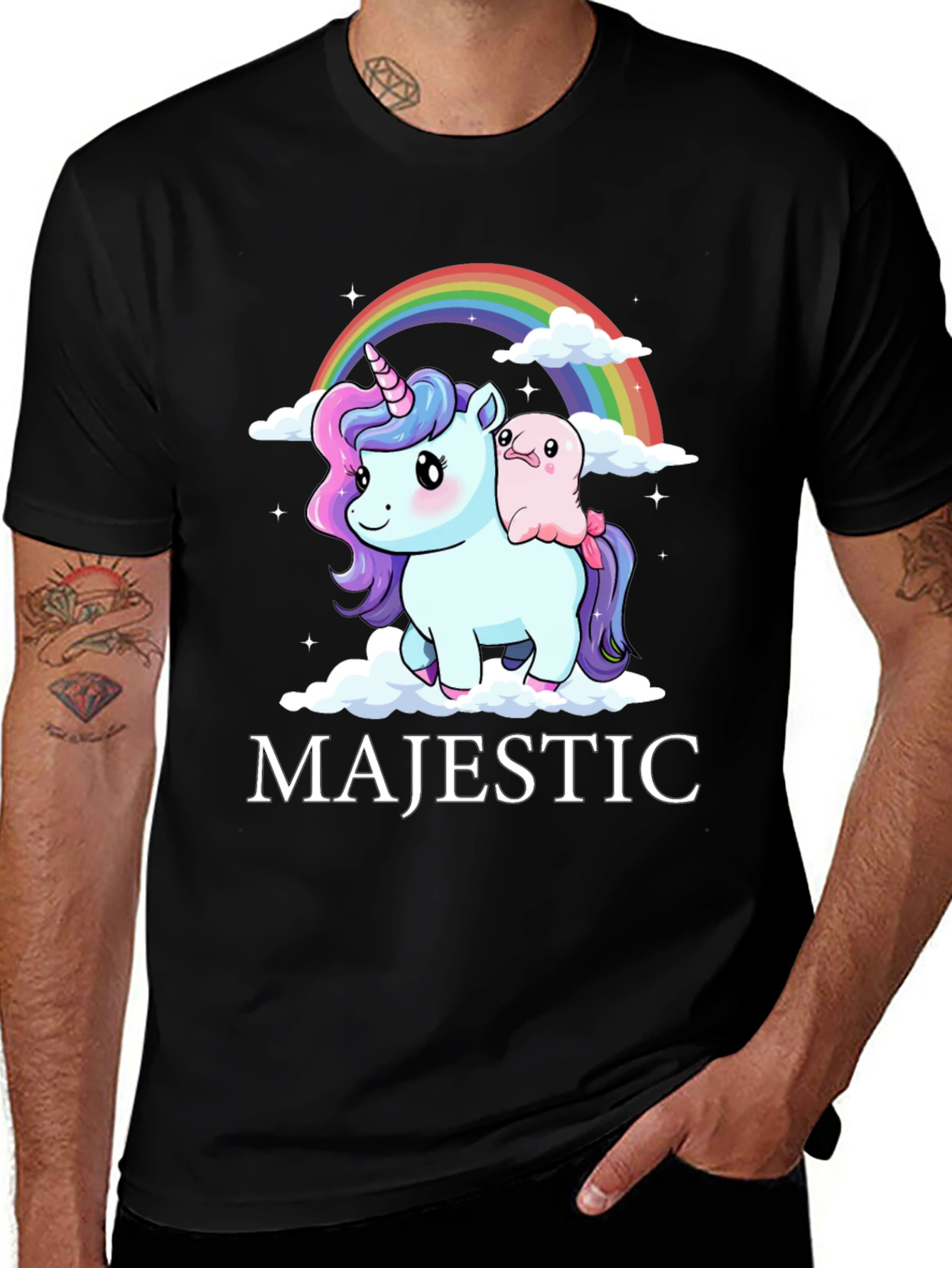 Variant 3 of Majestic Unicorn & Friend Black T-Shirt